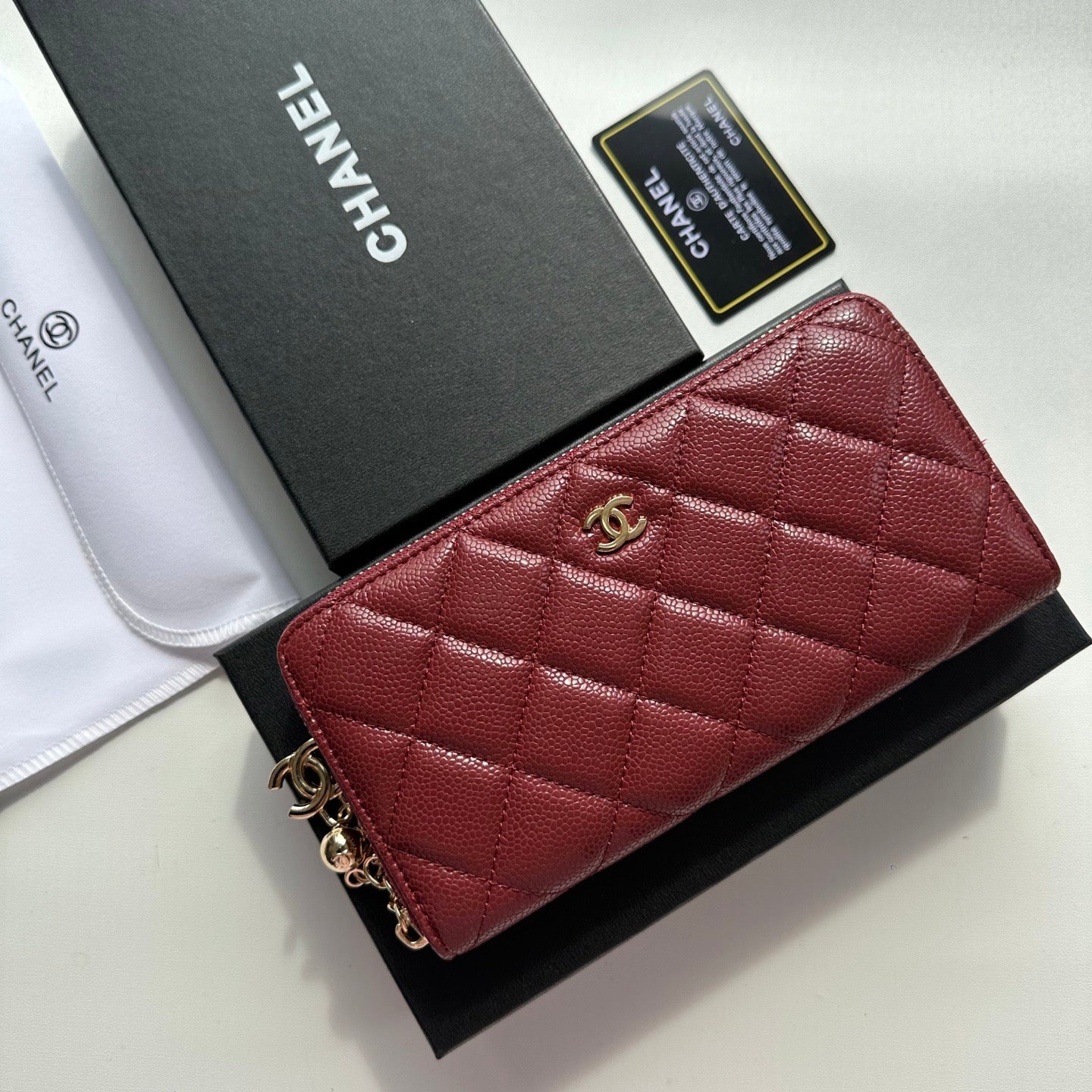 Chanel Quilted Zipper Wallet Collection – Chain Charm Edition