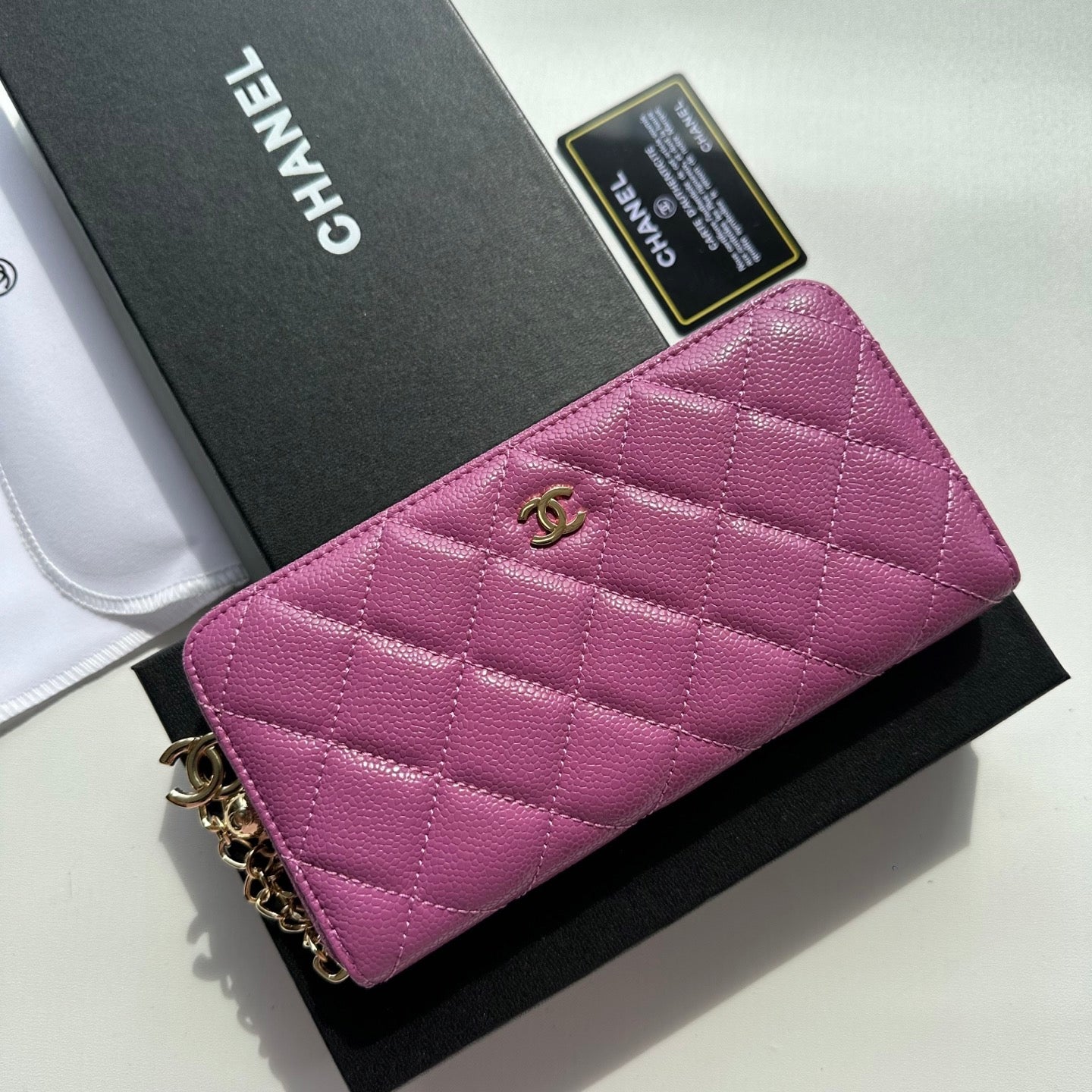 Chanel Quilted Zipper Wallet Collection – Chain Charm Edition