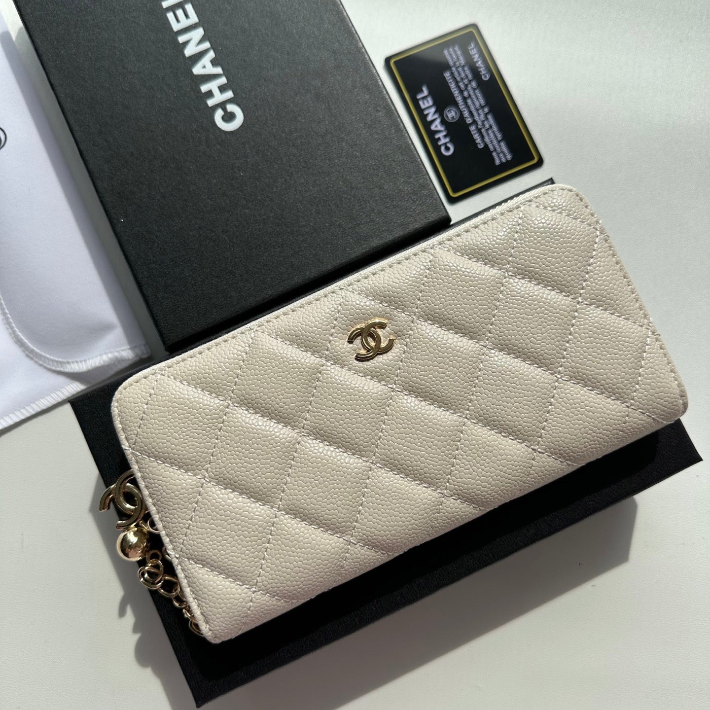 Chanel Quilted Zipper Wallet Collection – Chain Charm Edition