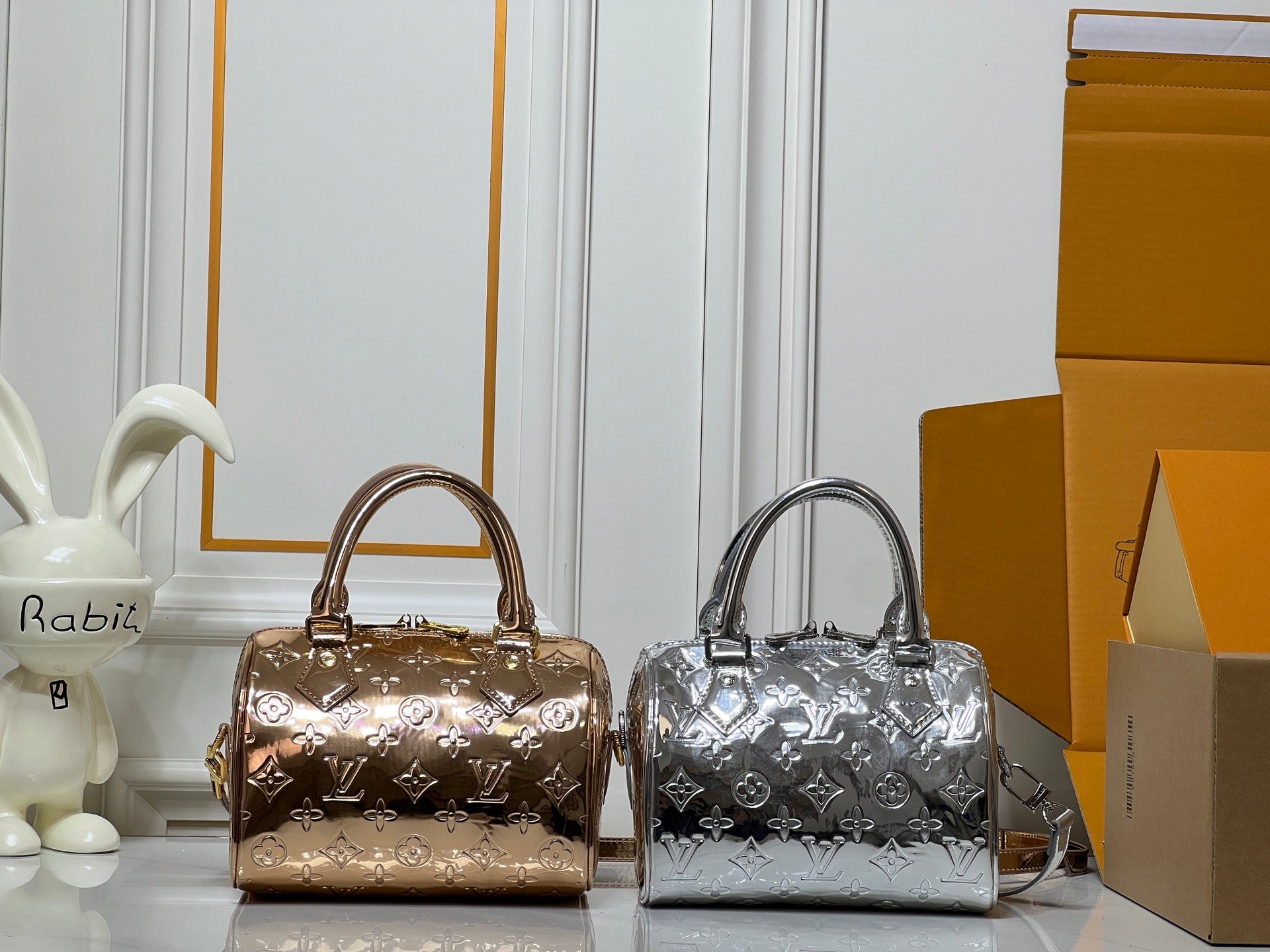 Louis Vuitton Metallic Monogram Handbag Duo – Rose & Silver Luxe Edition