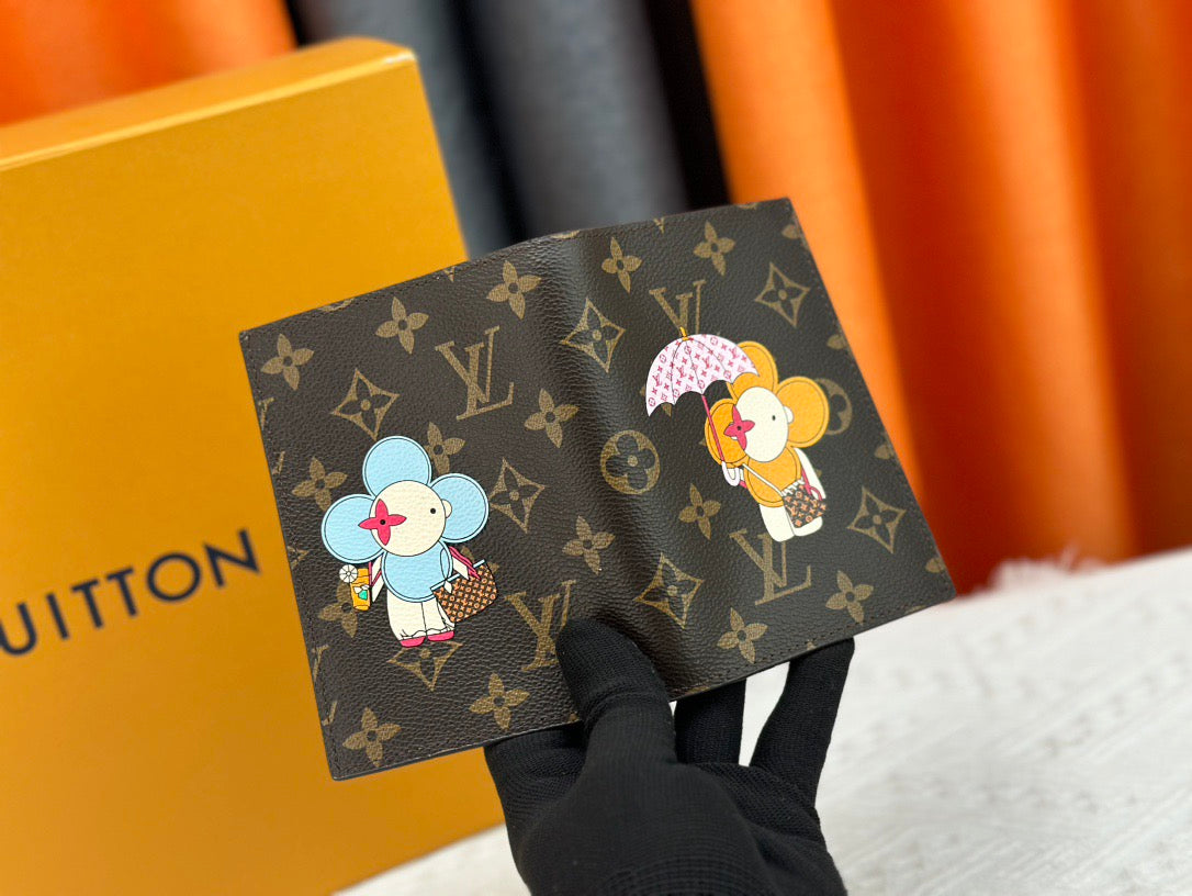 Louis Vuitton Monogram Card Holder Classic Canvas with Playful Cartoon Characters