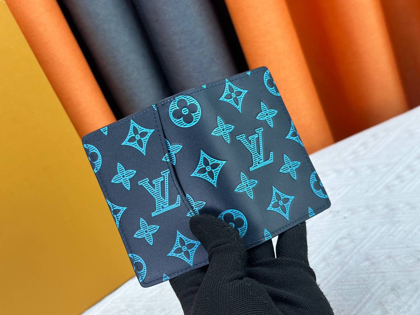 Louis Vuitton Compact Cardholder Navy & Blue Monogram Canvas