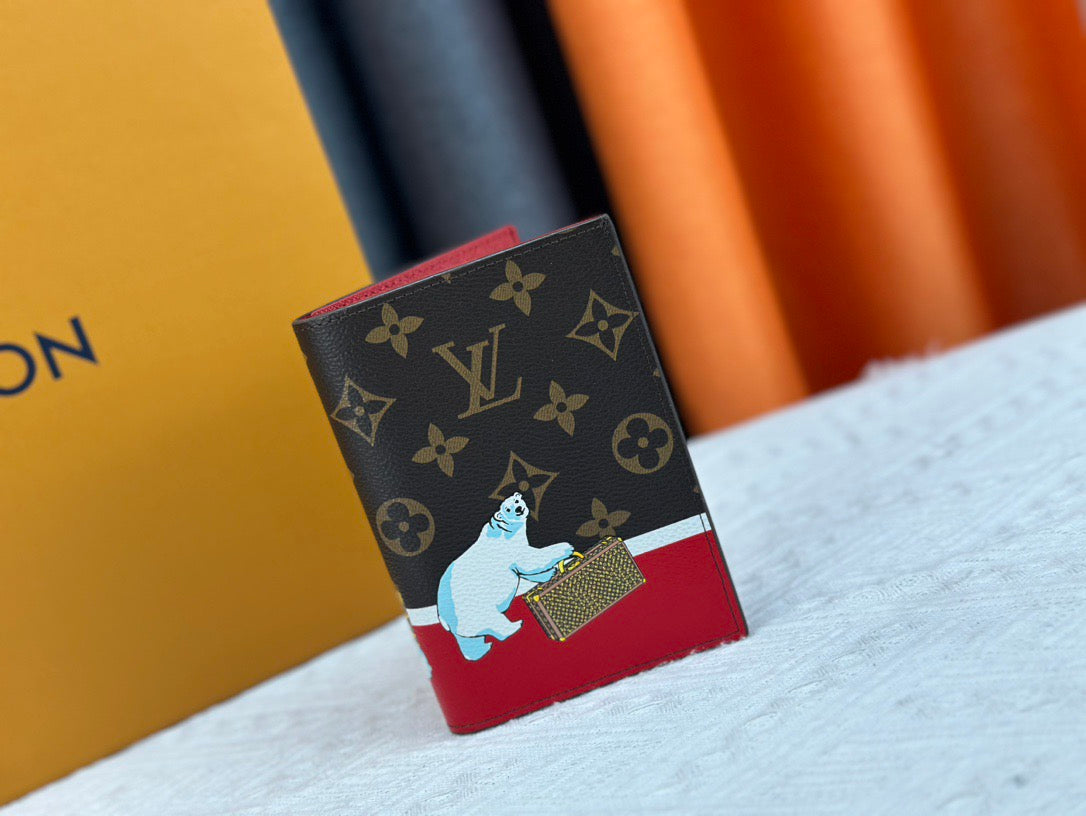 Louis Vuitton Compact Cardholder Red Leather with Interior Slots