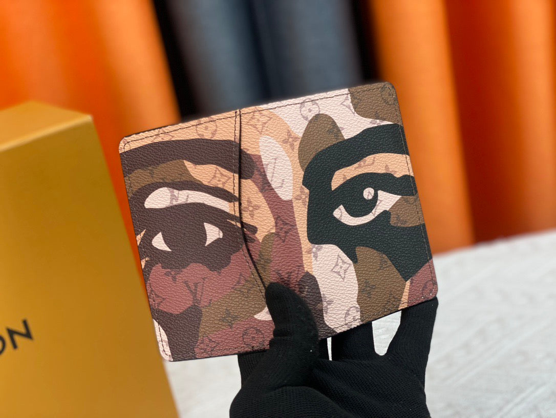 Louis Vuitton Monogram Cardholder Artistic Eye Motif & Abstract Design