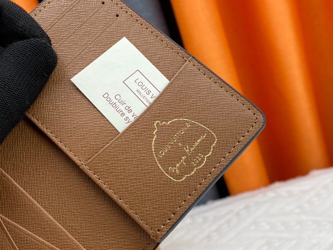 Louis Vuitton Compact Cardholder Monogram Canvas with Colorful Pumpkin Artwork