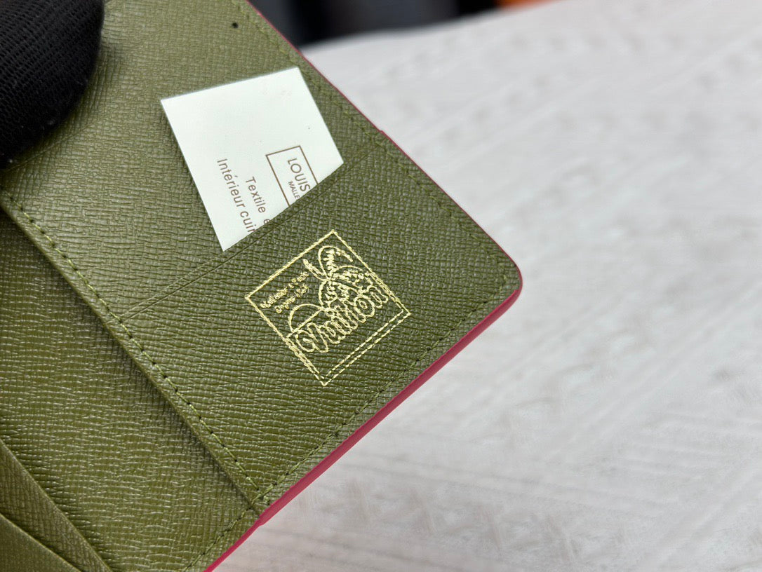 Louis Vuitton Compact Cardholder Tropical Abstract Design in Pink & Purple