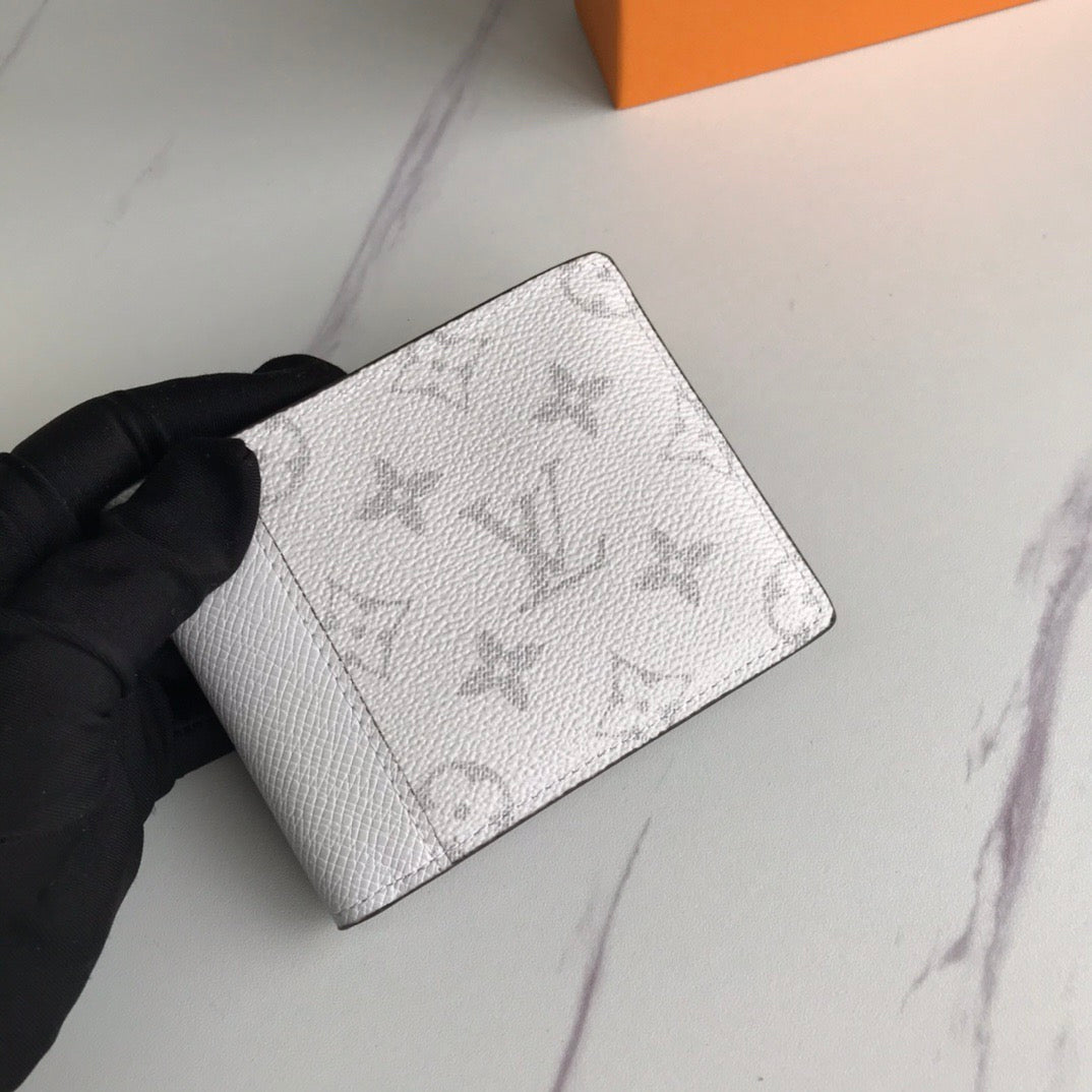 Louis Vuitton Monogram Wallet Light Gray with Tonal Pattern