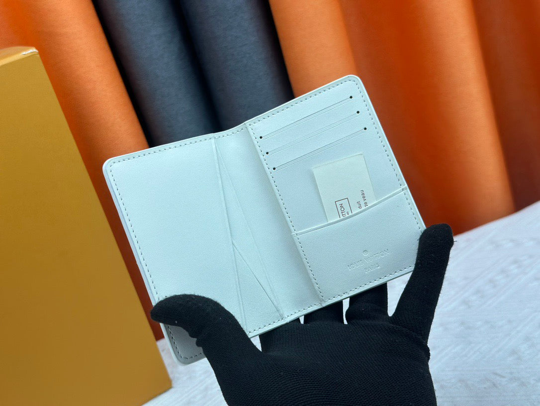 Louis Vuitton Compact Cardholder White Leather with Black Monogram