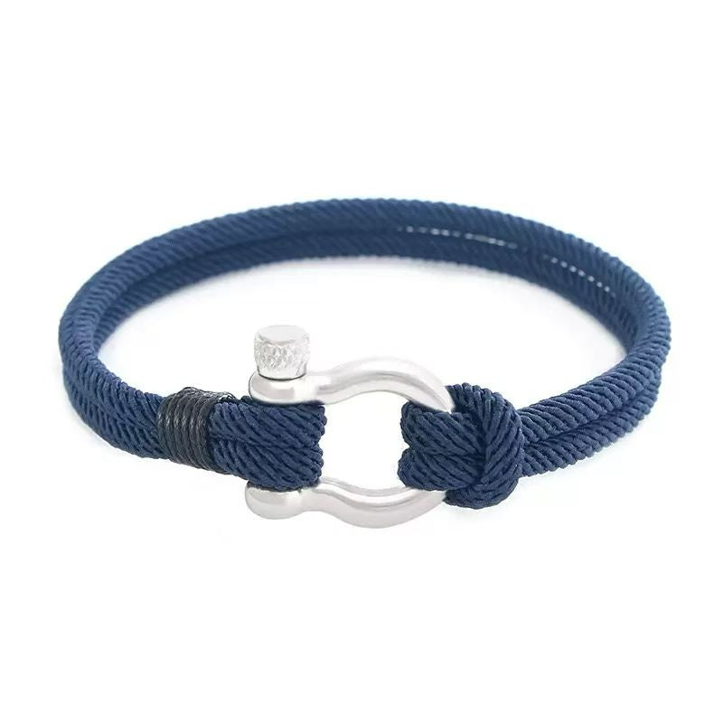 Nautical Rope Bracelet – Anchor & Shackle Clasp