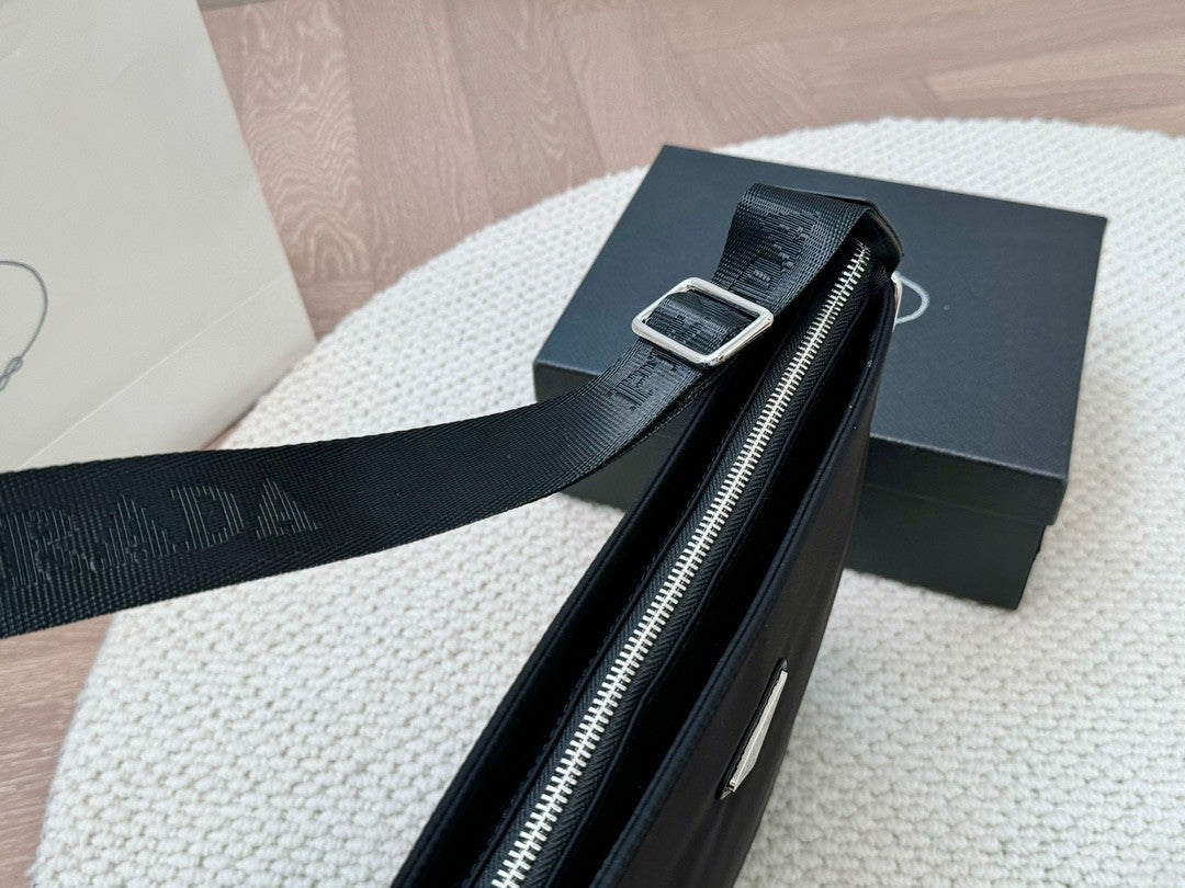 Prada Vertical Nylon Shoulder Bag Compact Design with Adjustable Strap