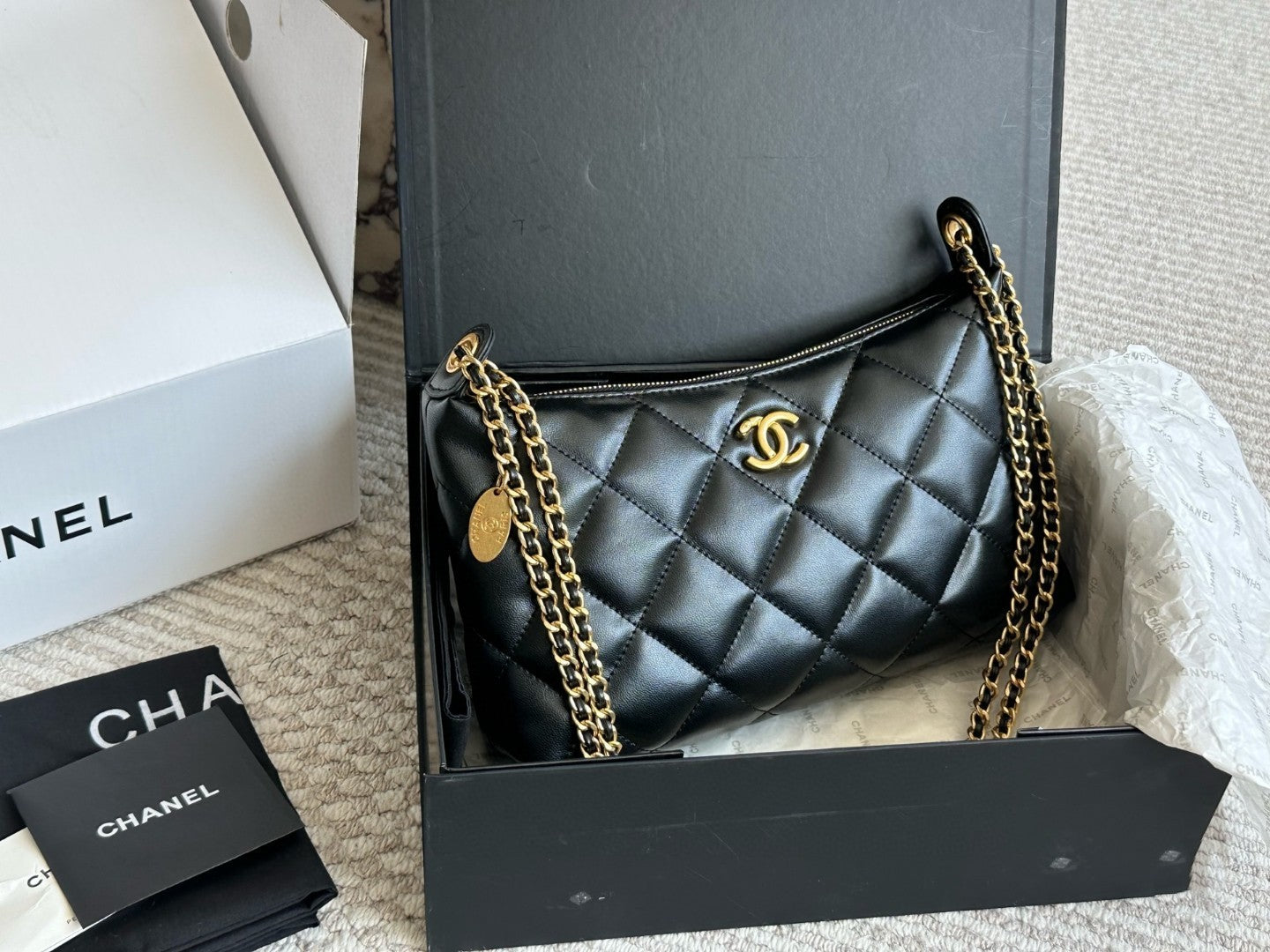 Chanel Mini Flap Bag Quilted Leather with Gold Hardware