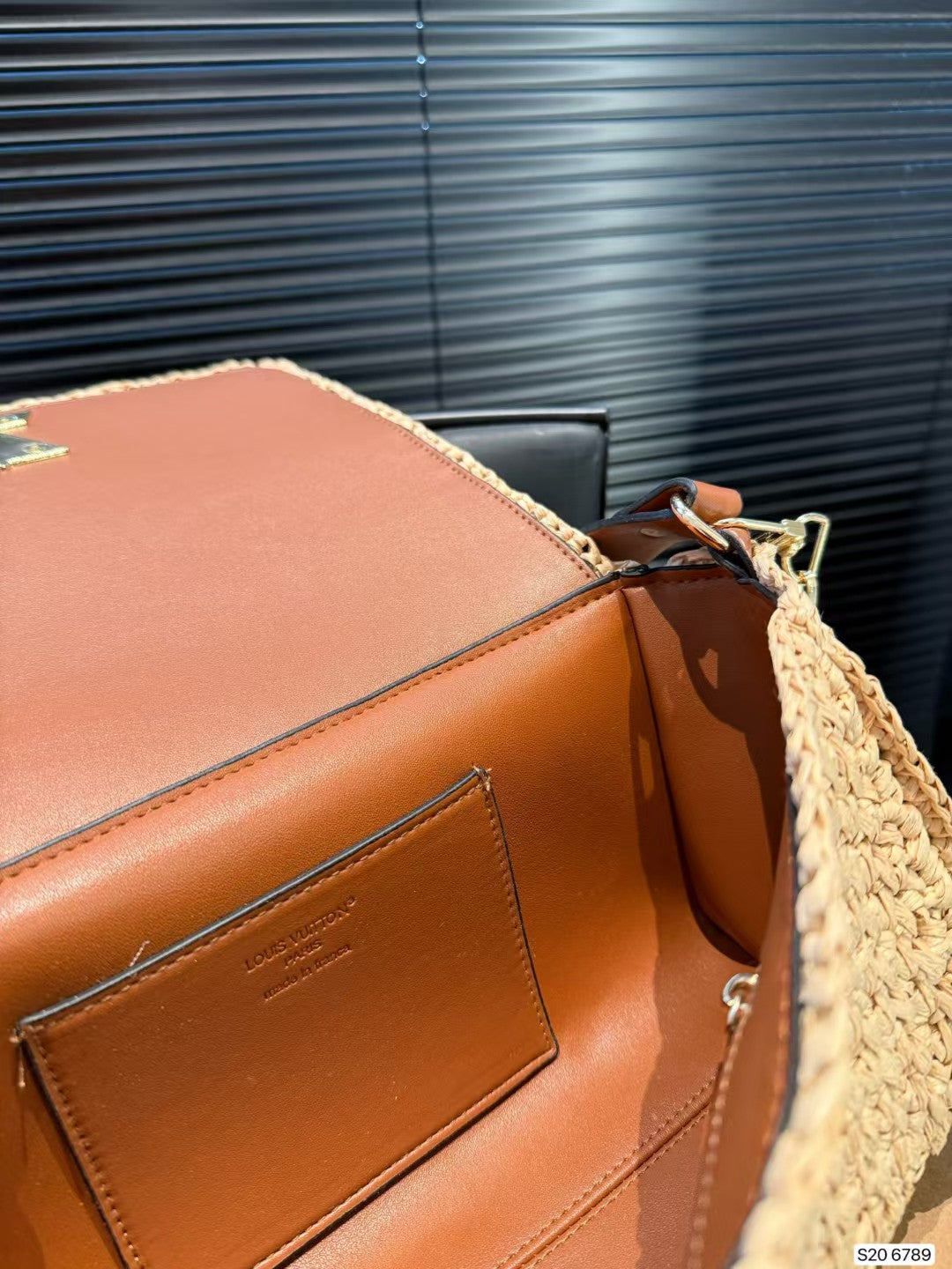 Louis Vuitton Woven Flap Bag – Gold LV Logo with Chain Strap