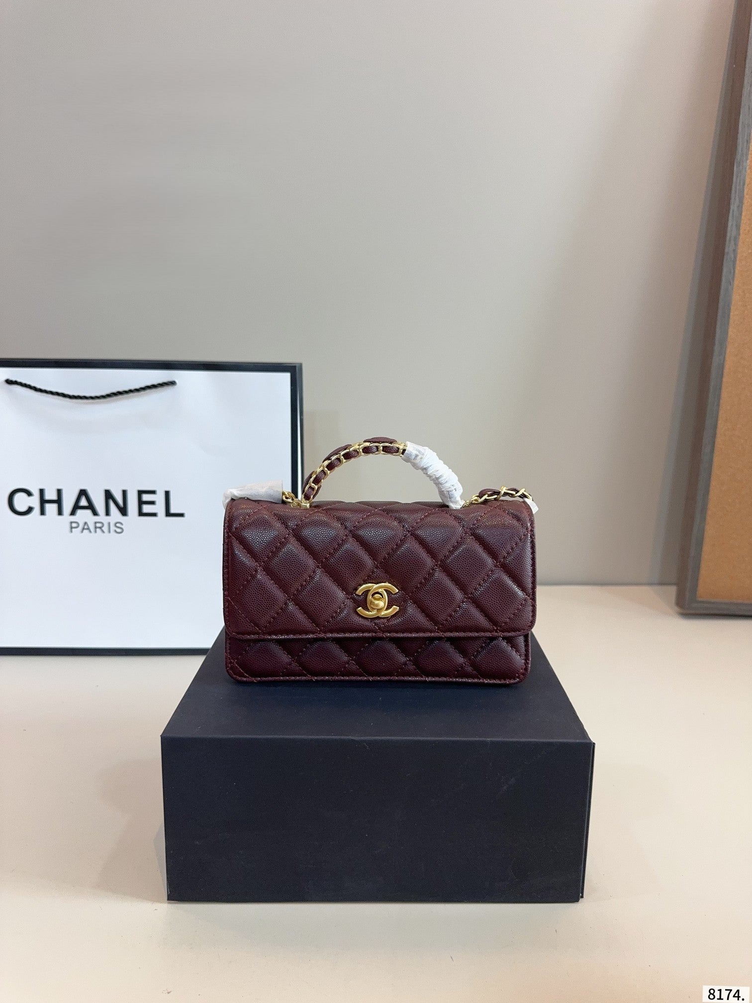Chanel WOC Flap Bag Quilted Leather with Gold Hardware