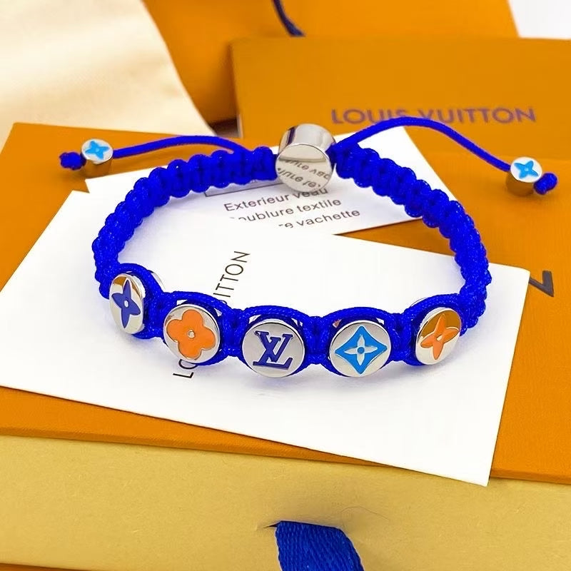 Louis Vuitton Cord Bracelet Collection – Colorful Braided Bracelets with Enamel LV Motifs