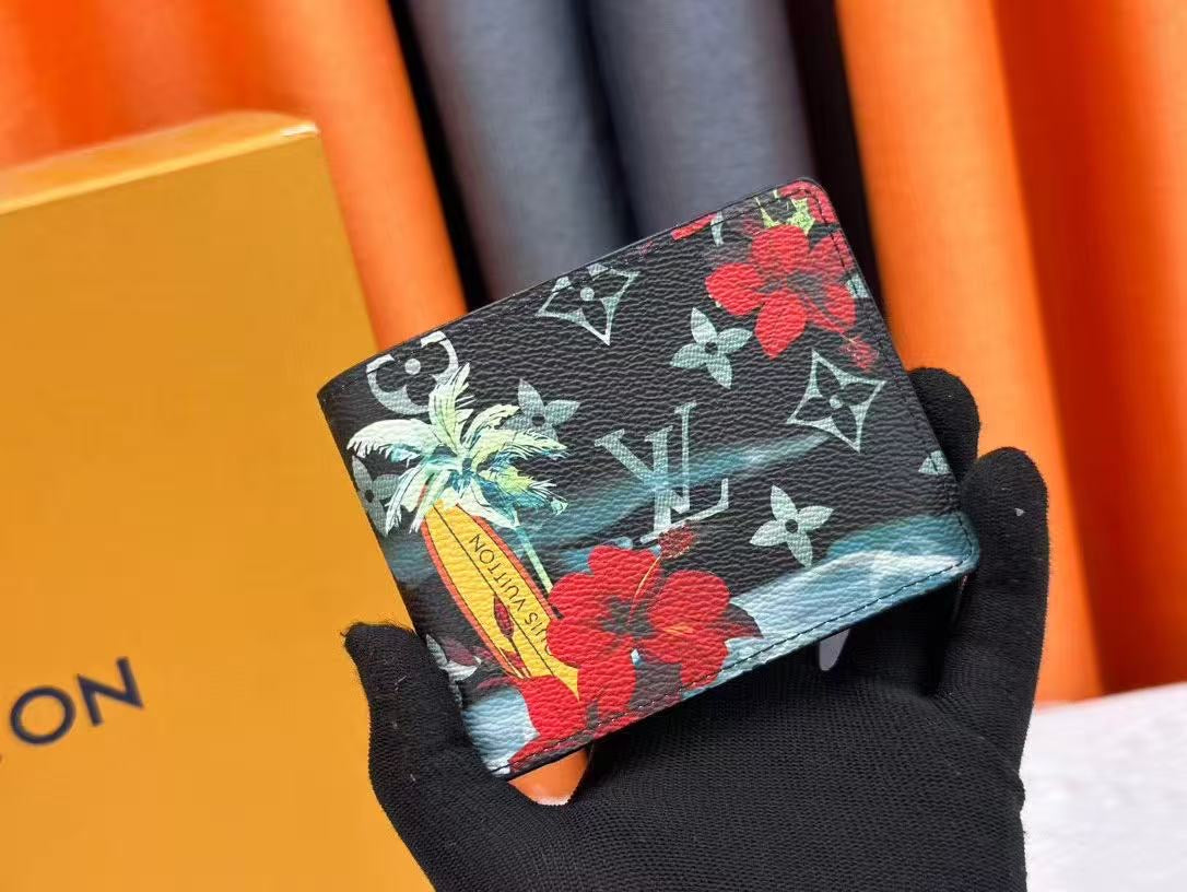 Louis Vuitton Tropical Monogram Wallet – Palm & Hibiscus Print with Yellow Tag