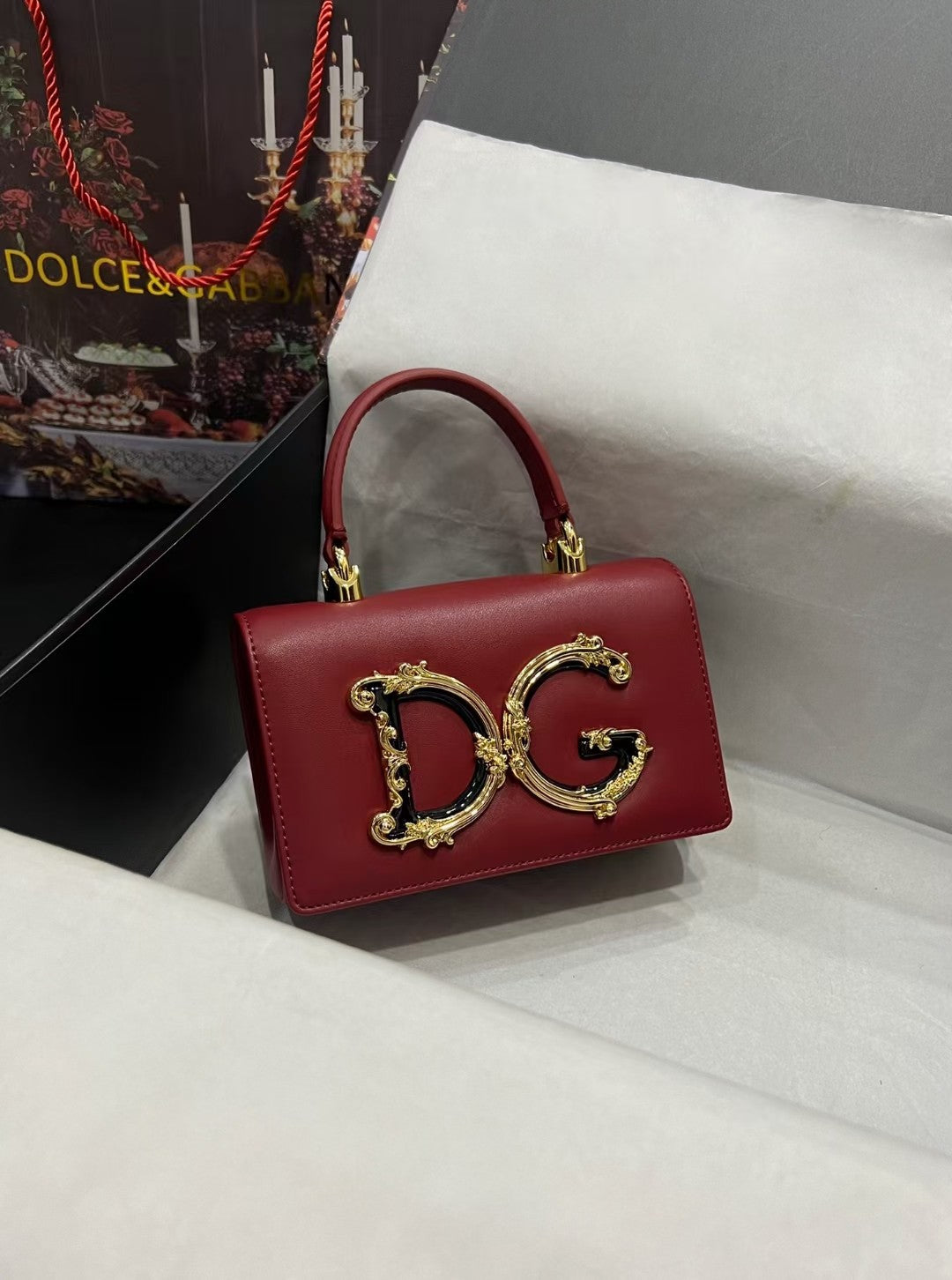 Dolce & Gabbana DG Logo Handbag with Ornate Gold Emblem