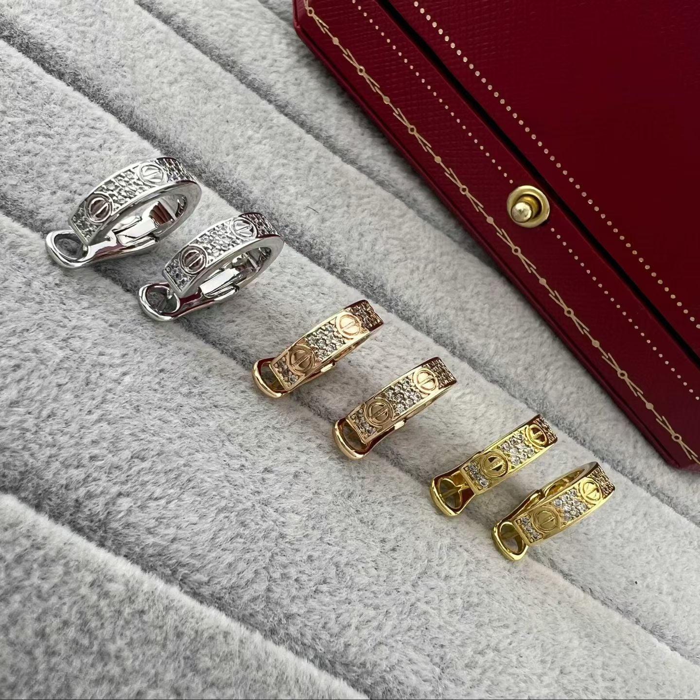 Cartier Engraved Hoop Earrings – Ornate Detailing