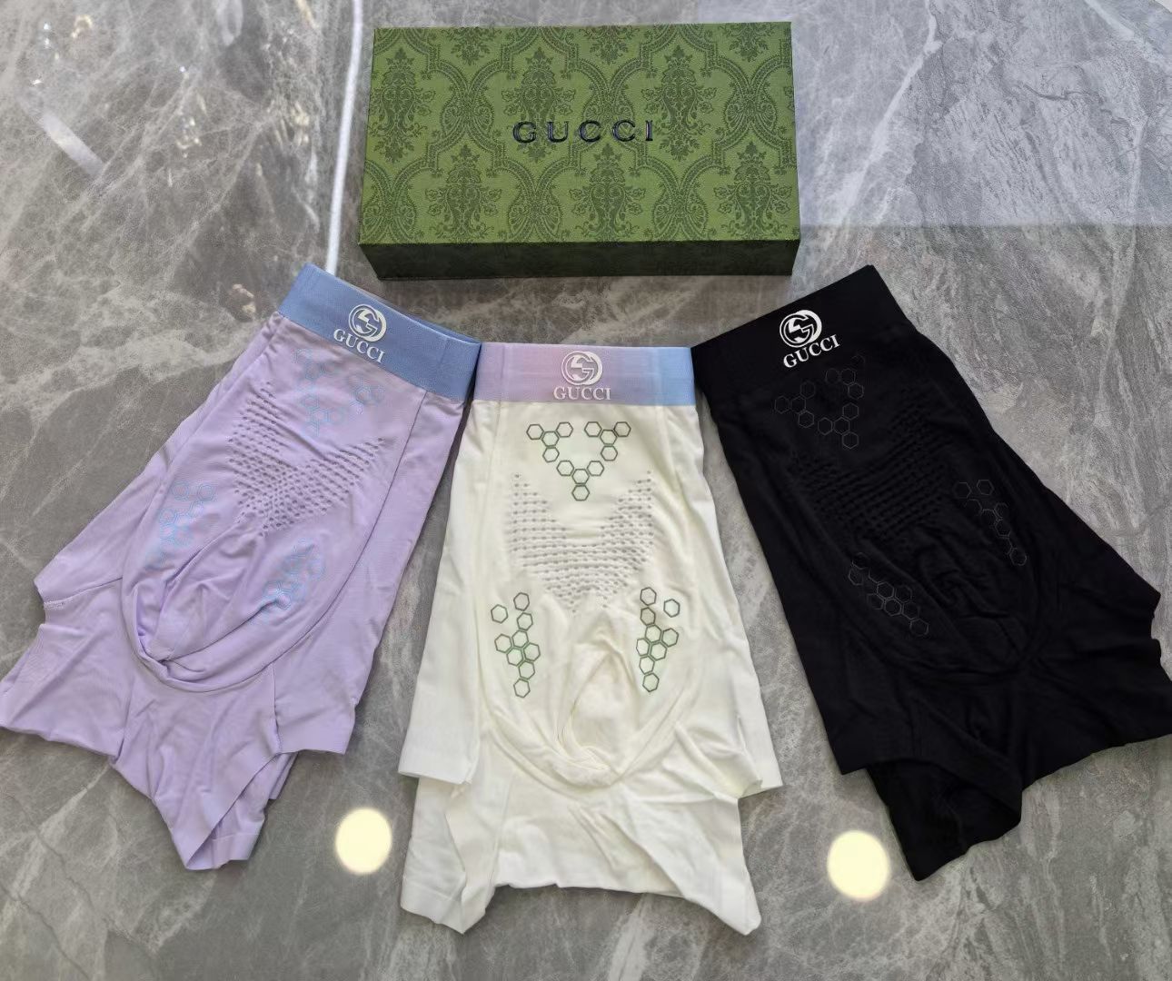 Gucci HexForm Briefs – Textured Elegance Edition