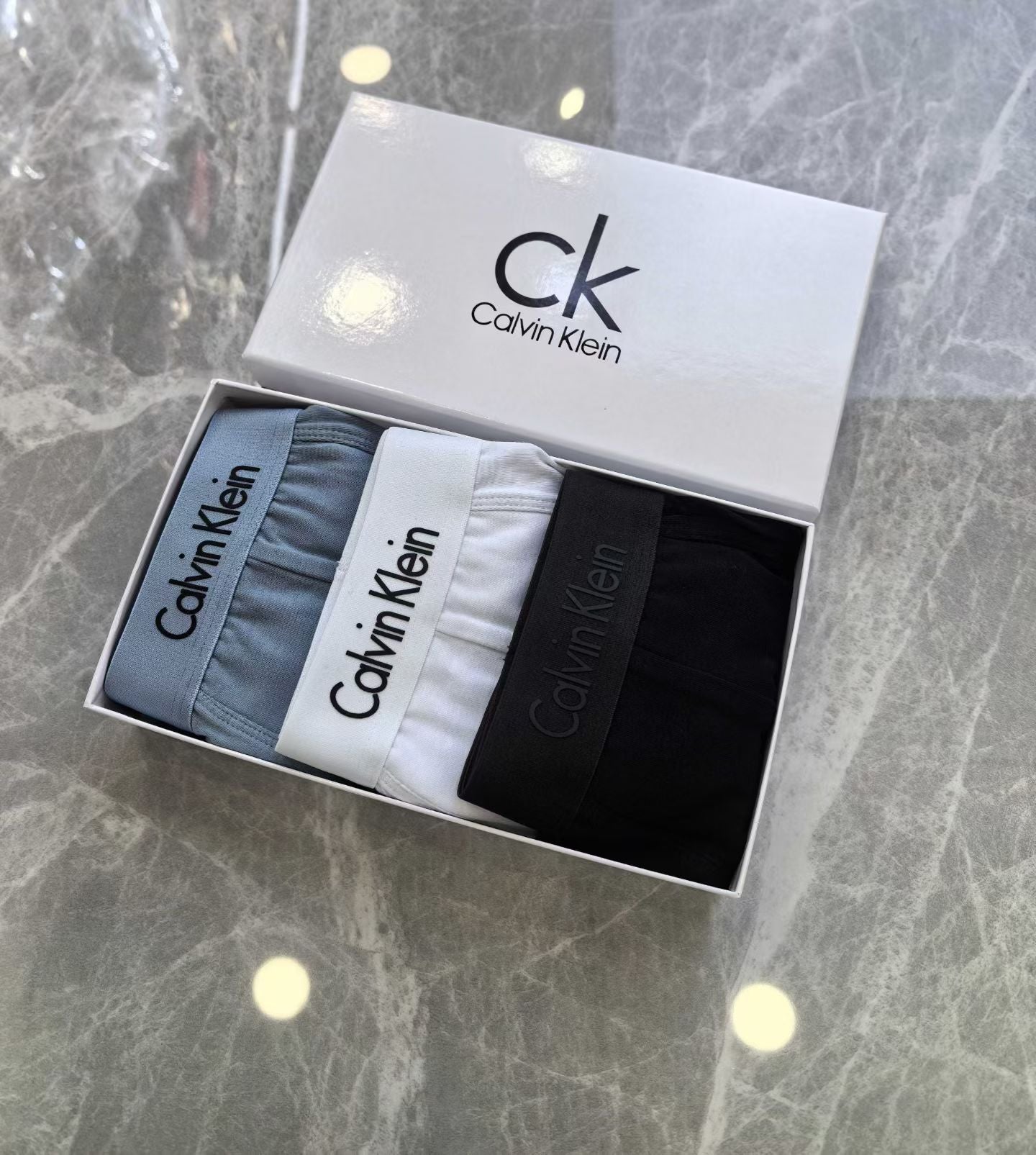 Calvin Klein Men’s Underwear – 3-Pack in Light Blue, White & Black