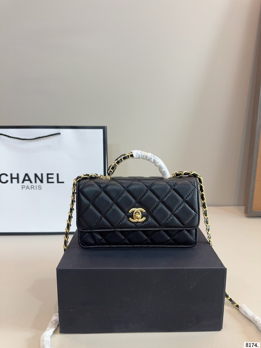 Chanel WOC Flap Bag Quilted Leather with Gold Hardware