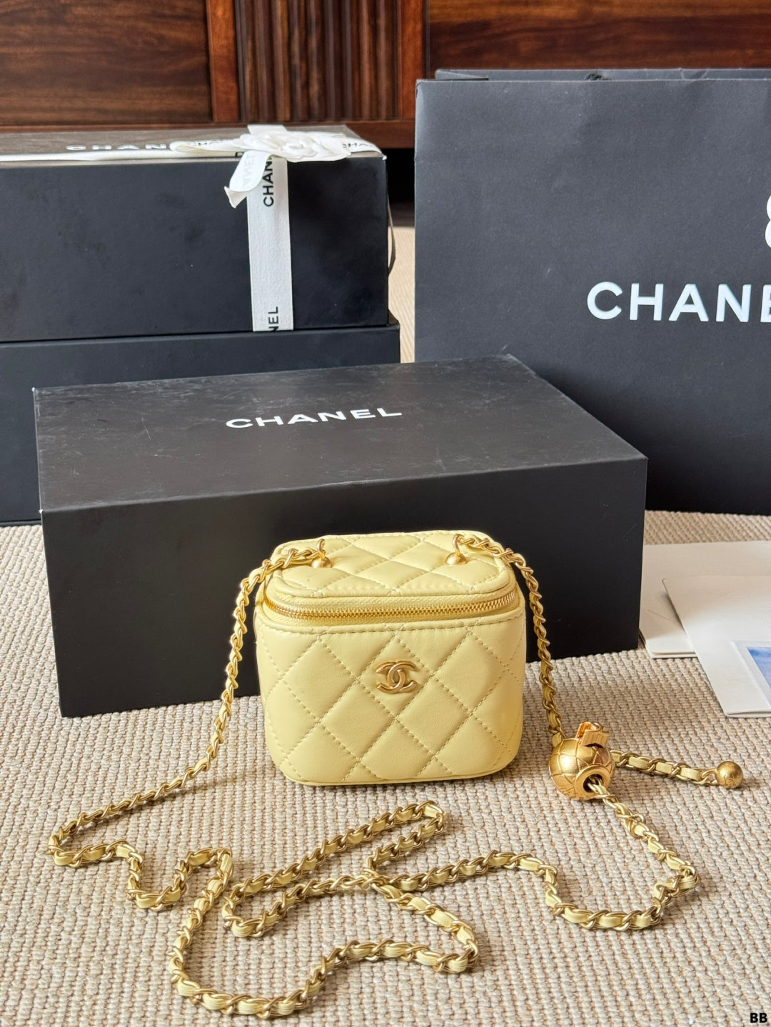 Chanel Mini Flap Vanity Bag Metallic & Classic Colors with Gold Hardware & Charms