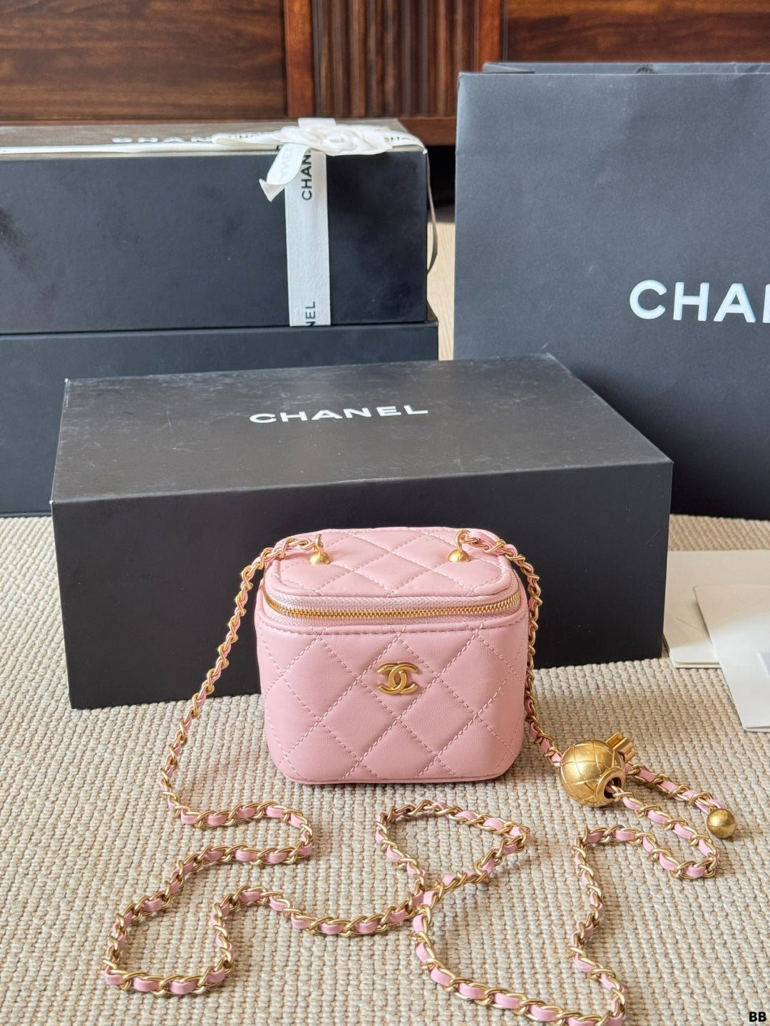 Chanel Mini Flap Vanity Bag Metallic & Classic Colors with Gold Hardware & Charms