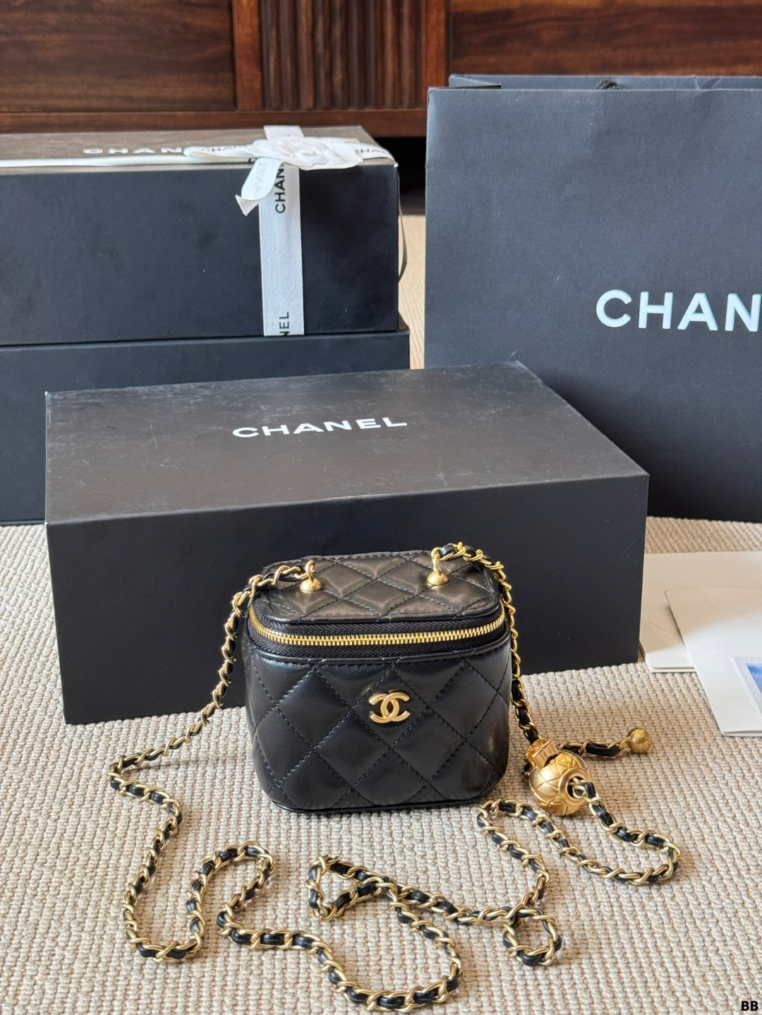 Chanel Mini Flap Vanity Bag Metallic & Classic Colors with Gold Hardware & Charms
