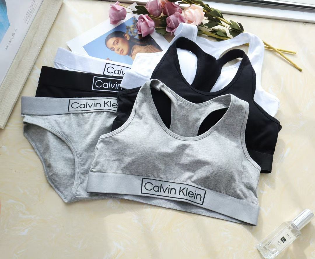 Calvin Klein Women’s Underwear Sets – Sports Bras & Panties in Gray, Black & White