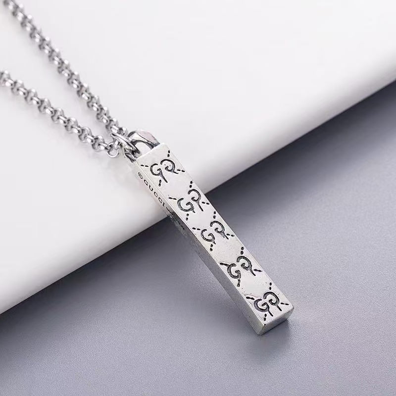 Gucci Ghost Pendant Necklace & Bracelet Set – Sterling Silver with Musical Motif