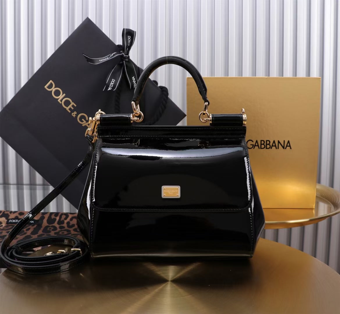 Dolce & Gabbana Classic Patent Calfskin Handbag