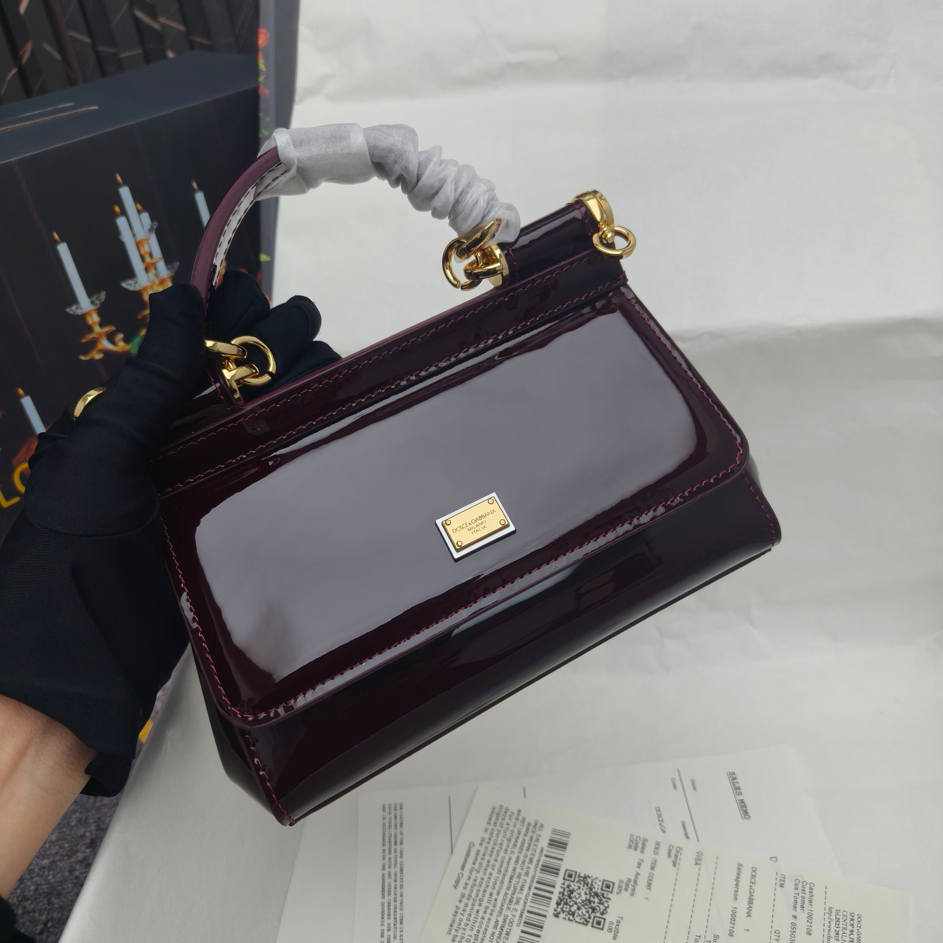 Dolce & Gabbana Classic Patent Calfskin Handbag