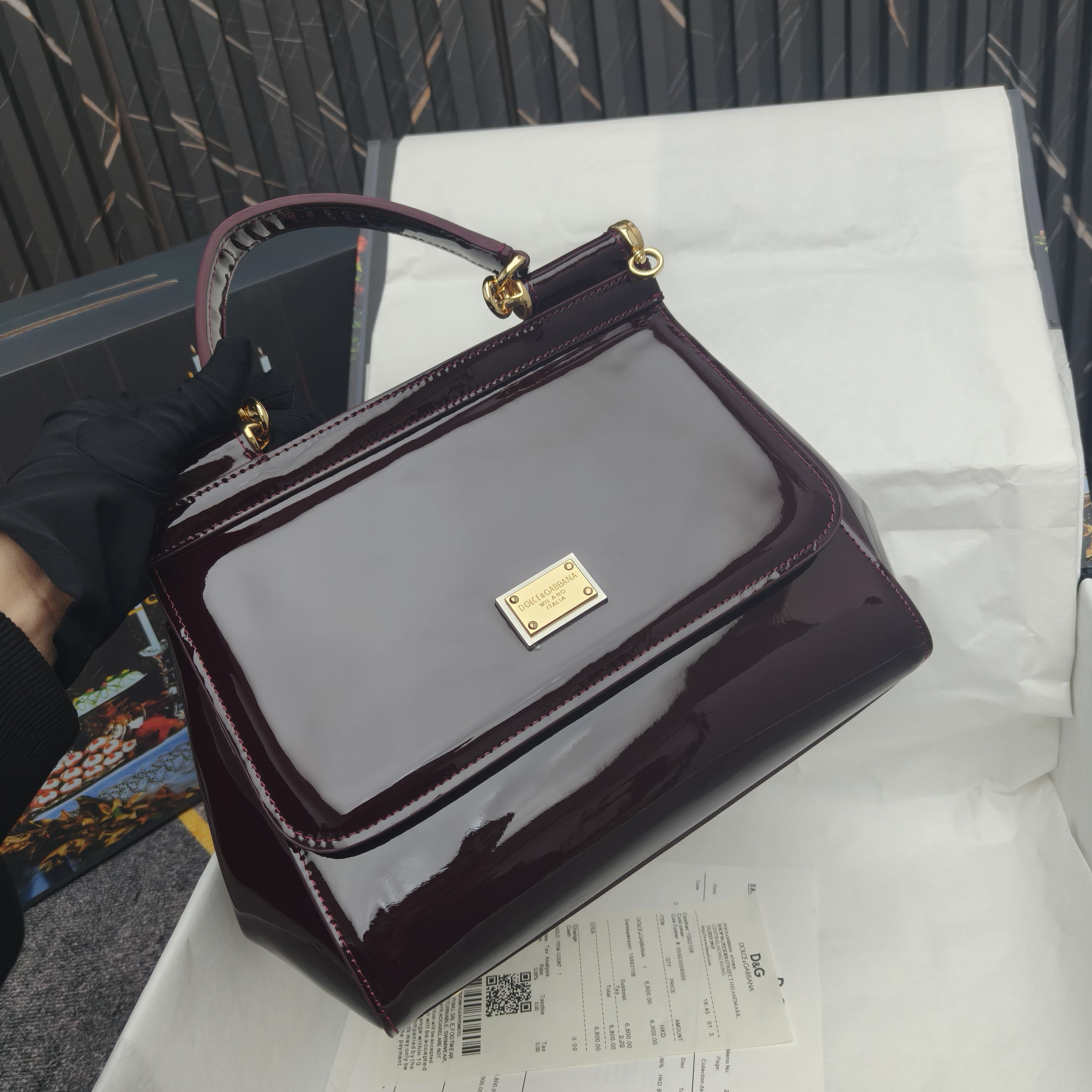 Dolce & Gabbana Classic Patent Calfskin Handbag