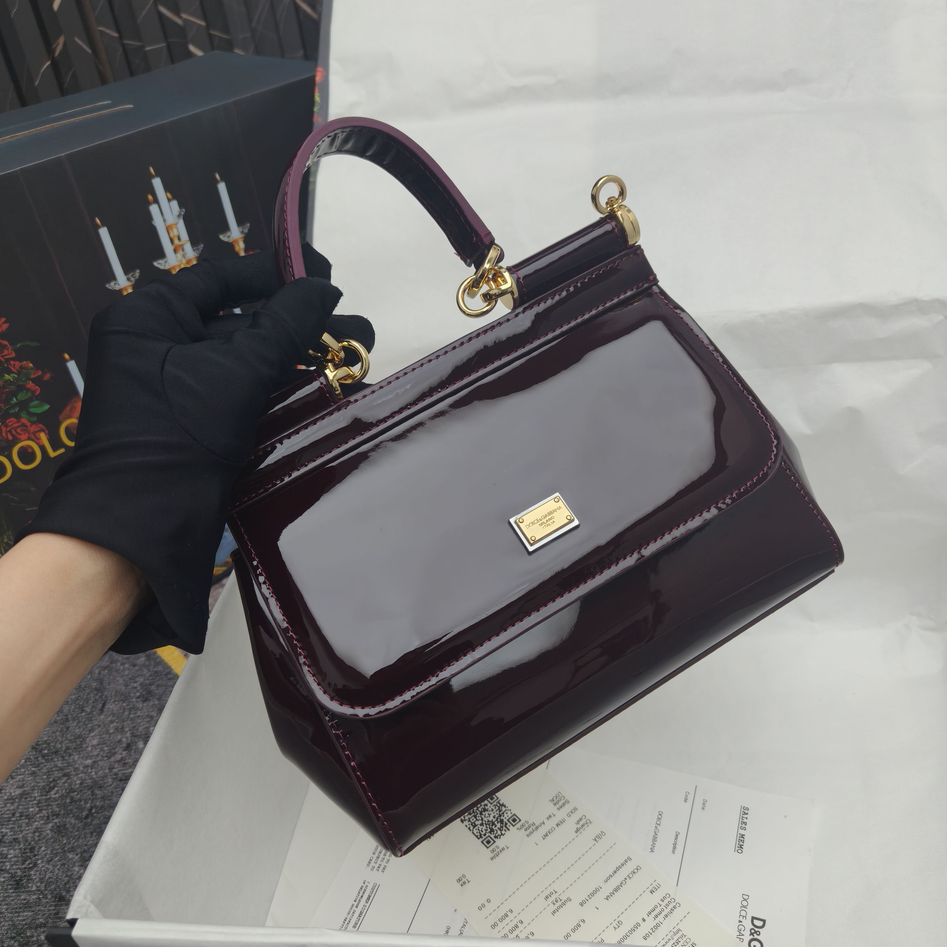 Dolce & Gabbana Classic Patent Calfskin Handbag