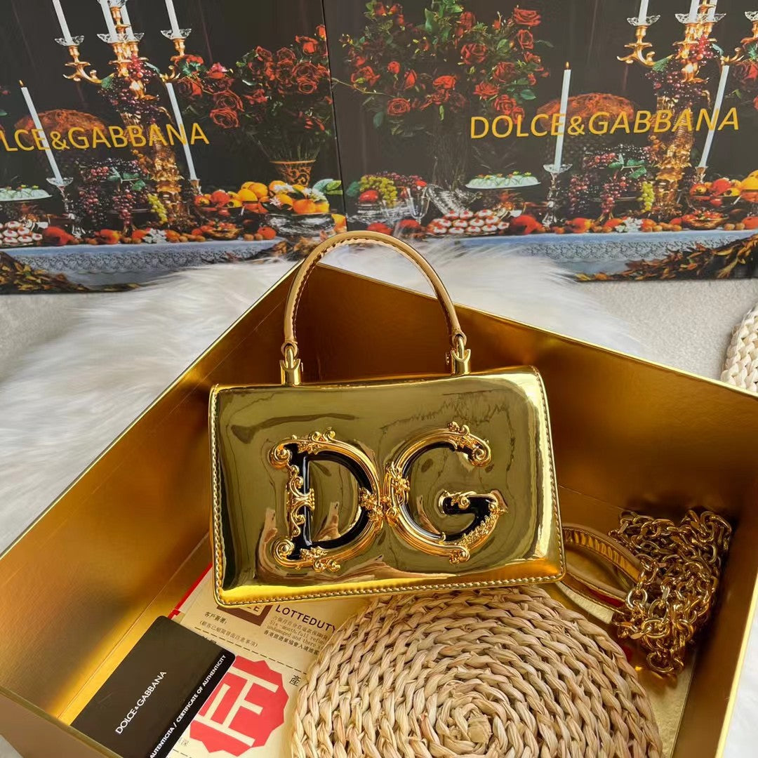 Dolce & Gabbana DG Logo Handbag with Ornate Gold Emblem