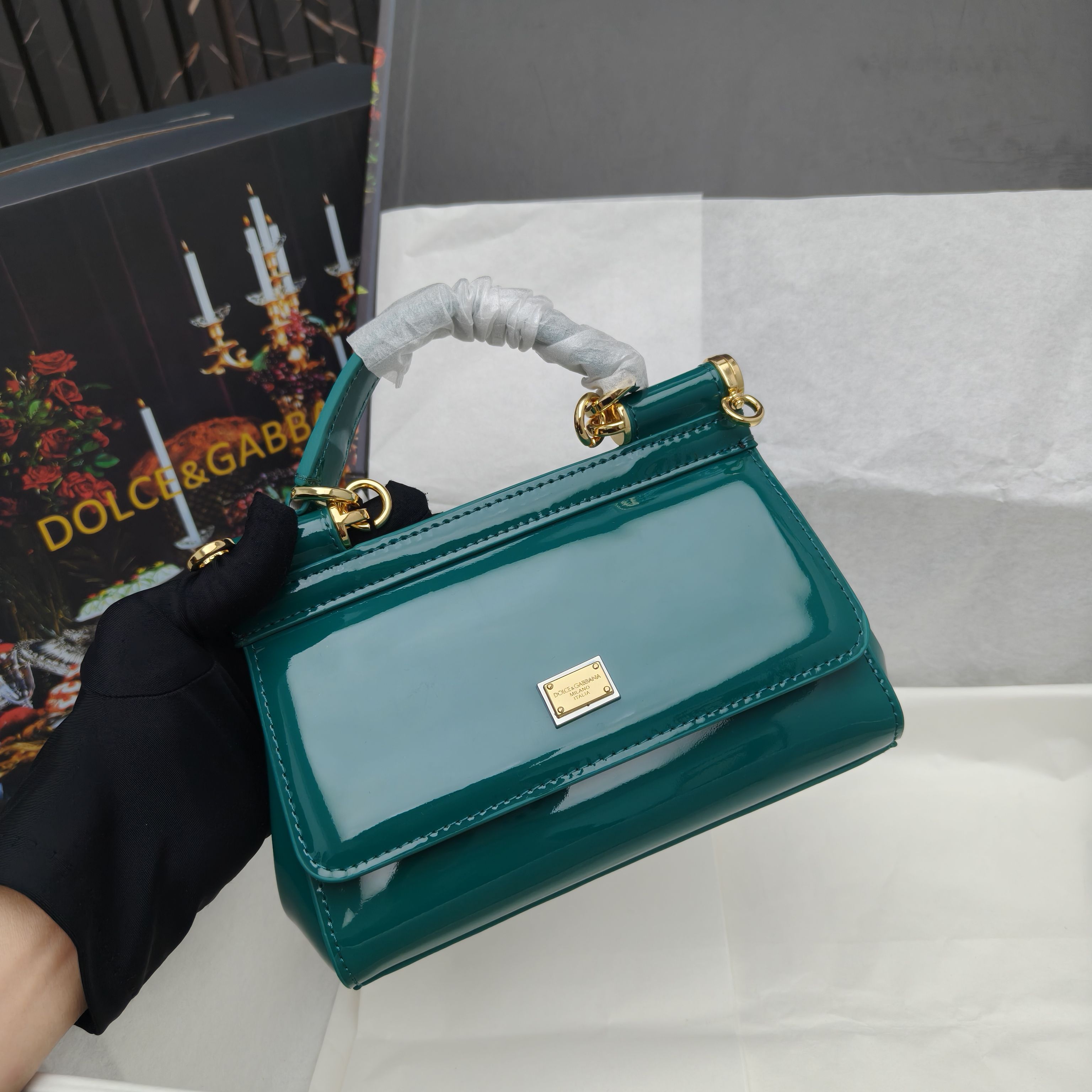 Dolce & Gabbana Classic Patent Calfskin Handbag