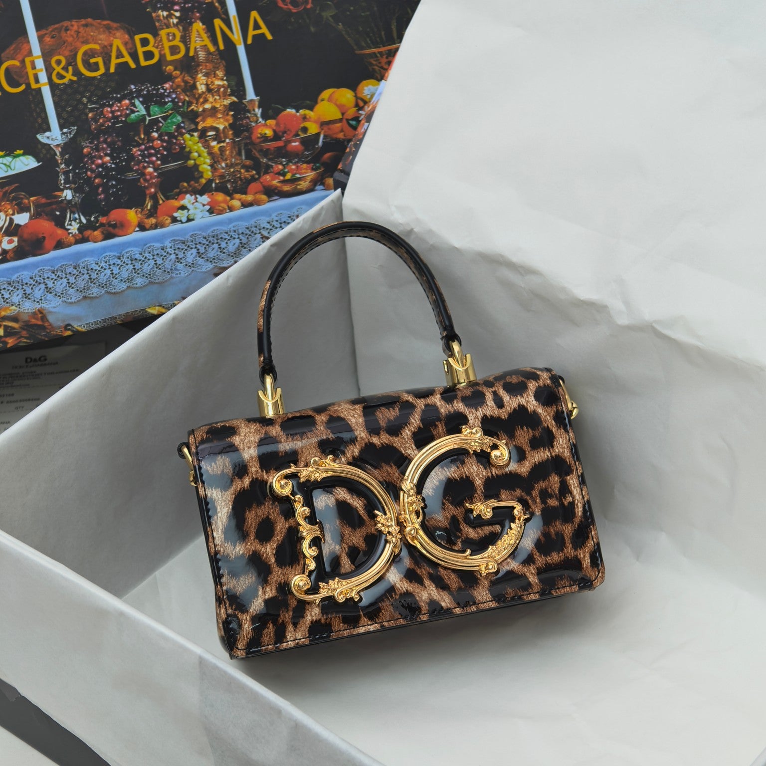 Dolce & Gabbana DG Logo Handbag with Ornate Gold Emblem