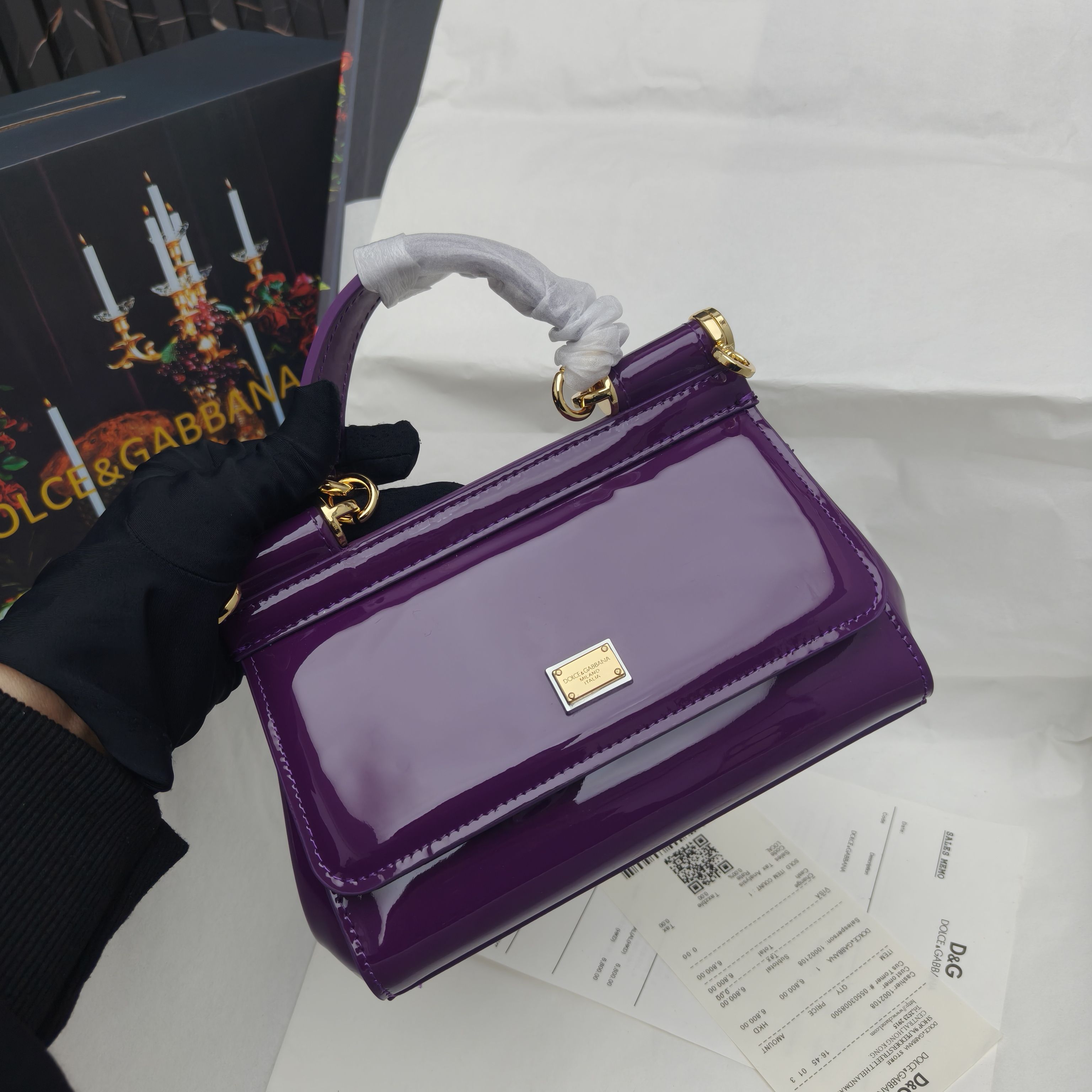 Dolce & Gabbana Classic Patent Calfskin Handbag