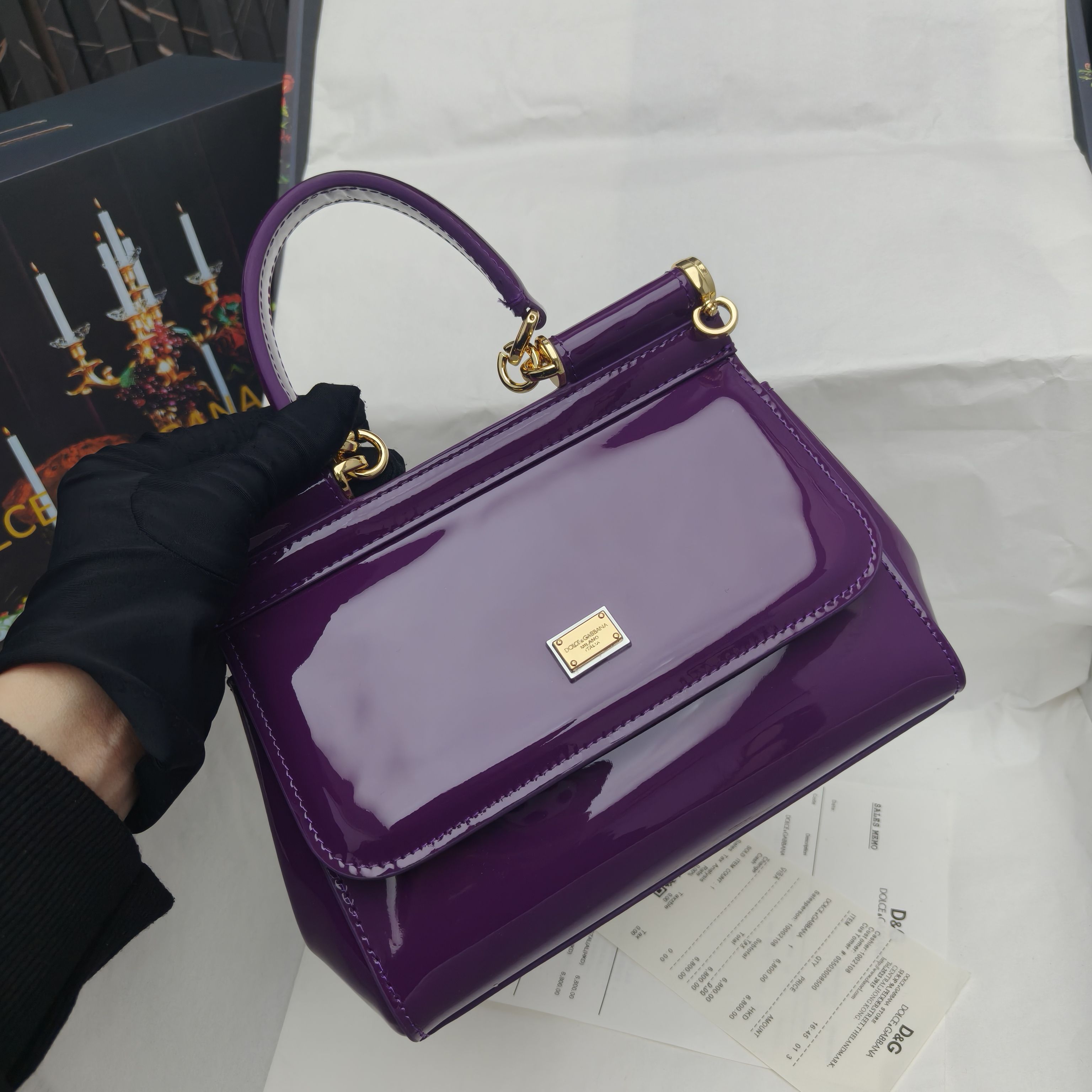 Dolce & Gabbana Classic Patent Calfskin Handbag