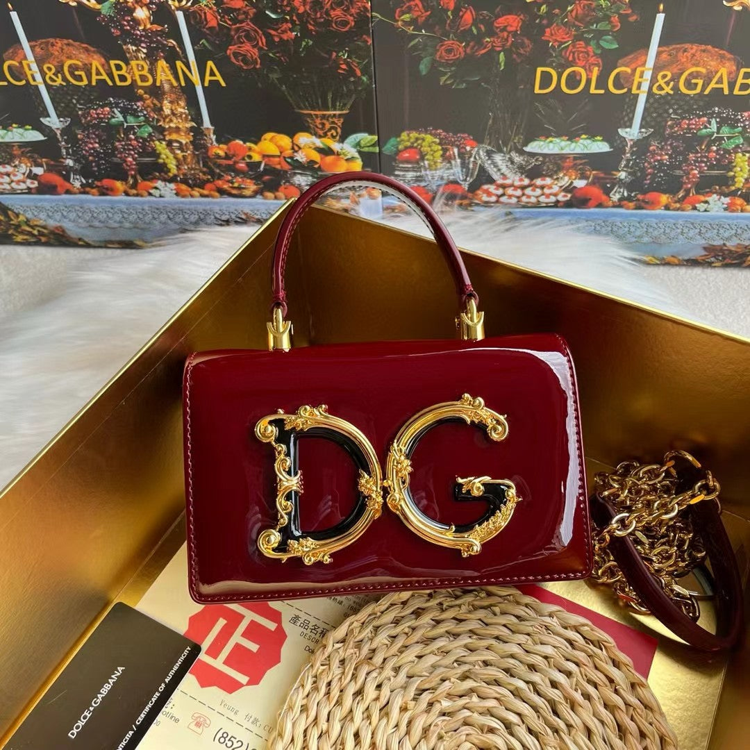 Dolce & Gabbana DG Logo Handbag with Ornate Gold Emblem