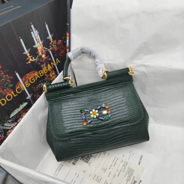 Dolce & Gabbana Embellished Handbag – Jeweled DG & Bow Motifs