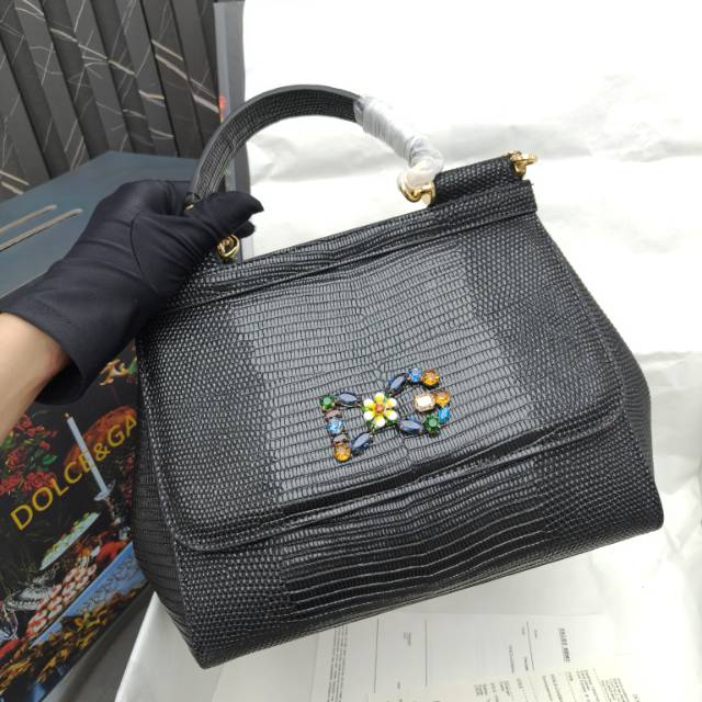 Dolce & Gabbana Embellished Handbag – Jeweled DG & Bow Motifs