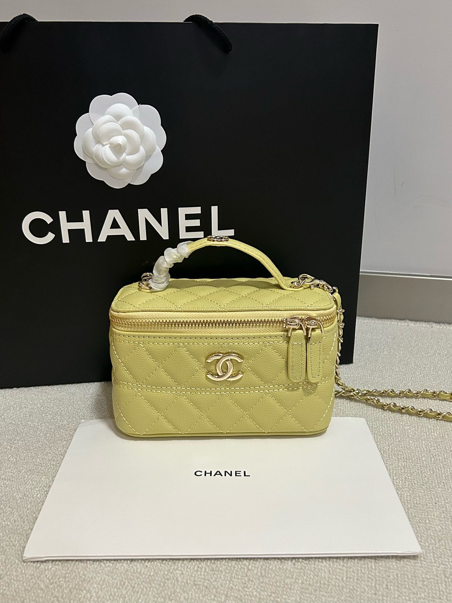 Chanel Vanity Case Mini Bag Quilted Leather