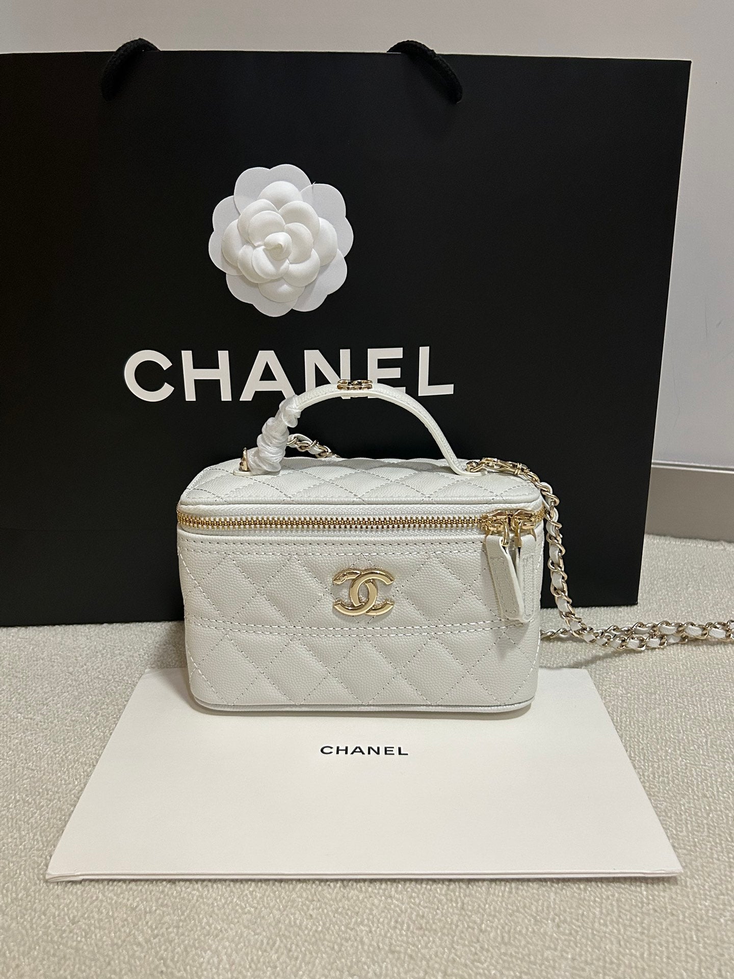 Chanel Vanity Case Mini Bag Quilted Leather