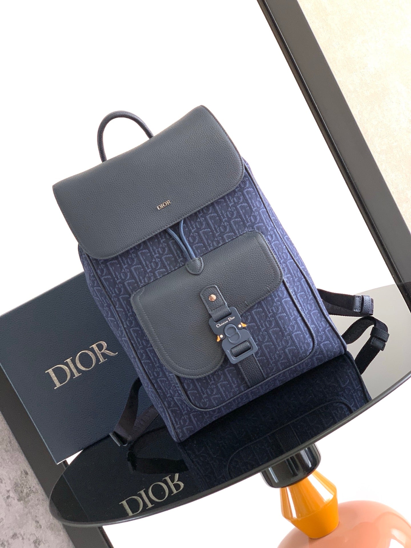 Dior Flap Backpack – Mixed Leather & Monogram Canvas