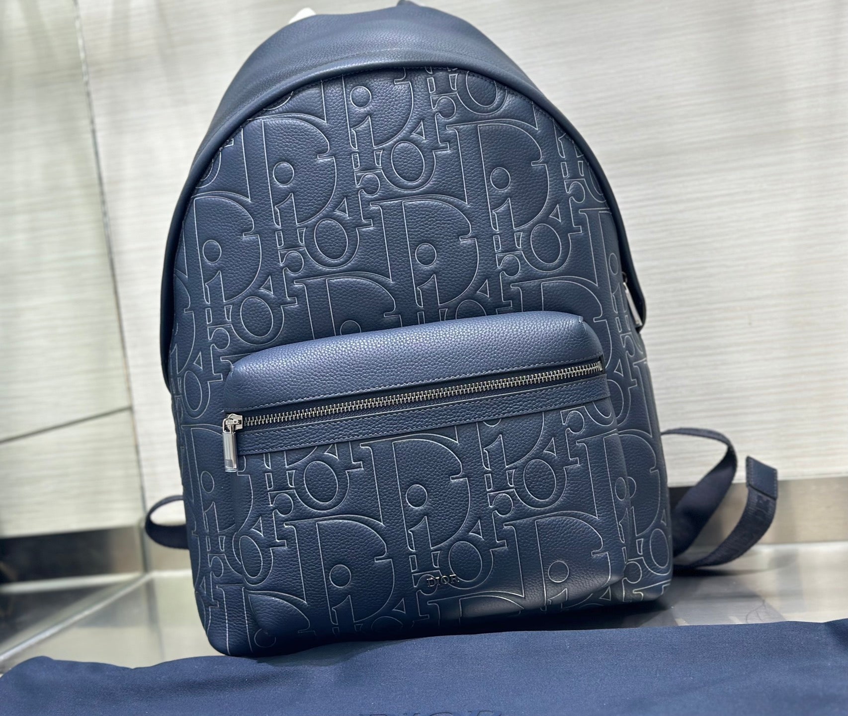 Dior Embossed Leather Backpack
