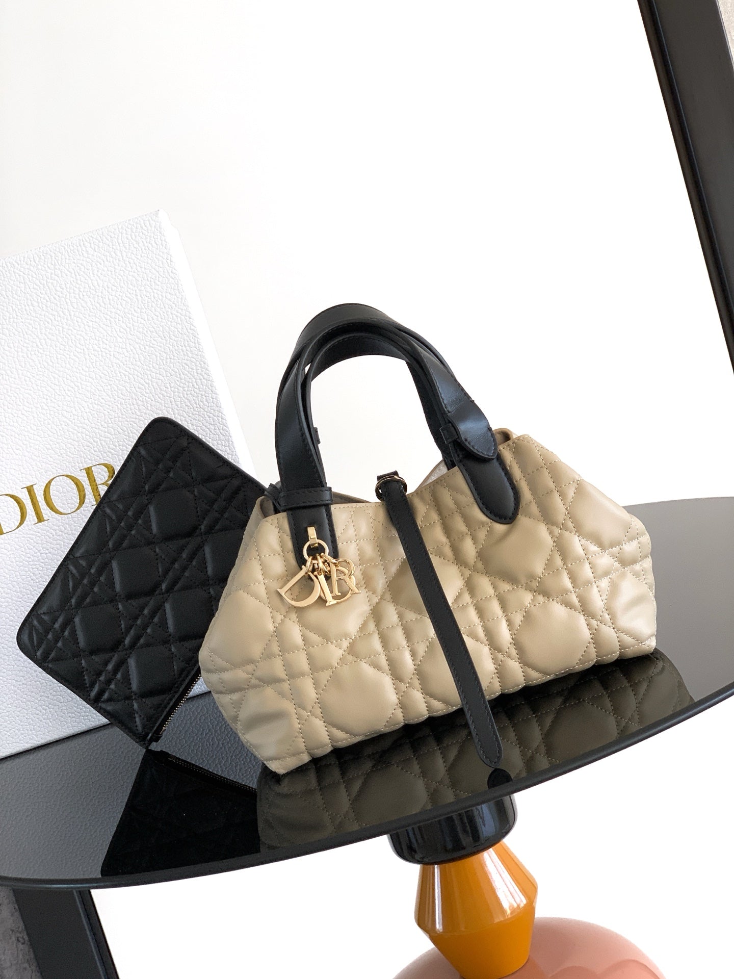Dior Quilted Handbag with Gold Charm