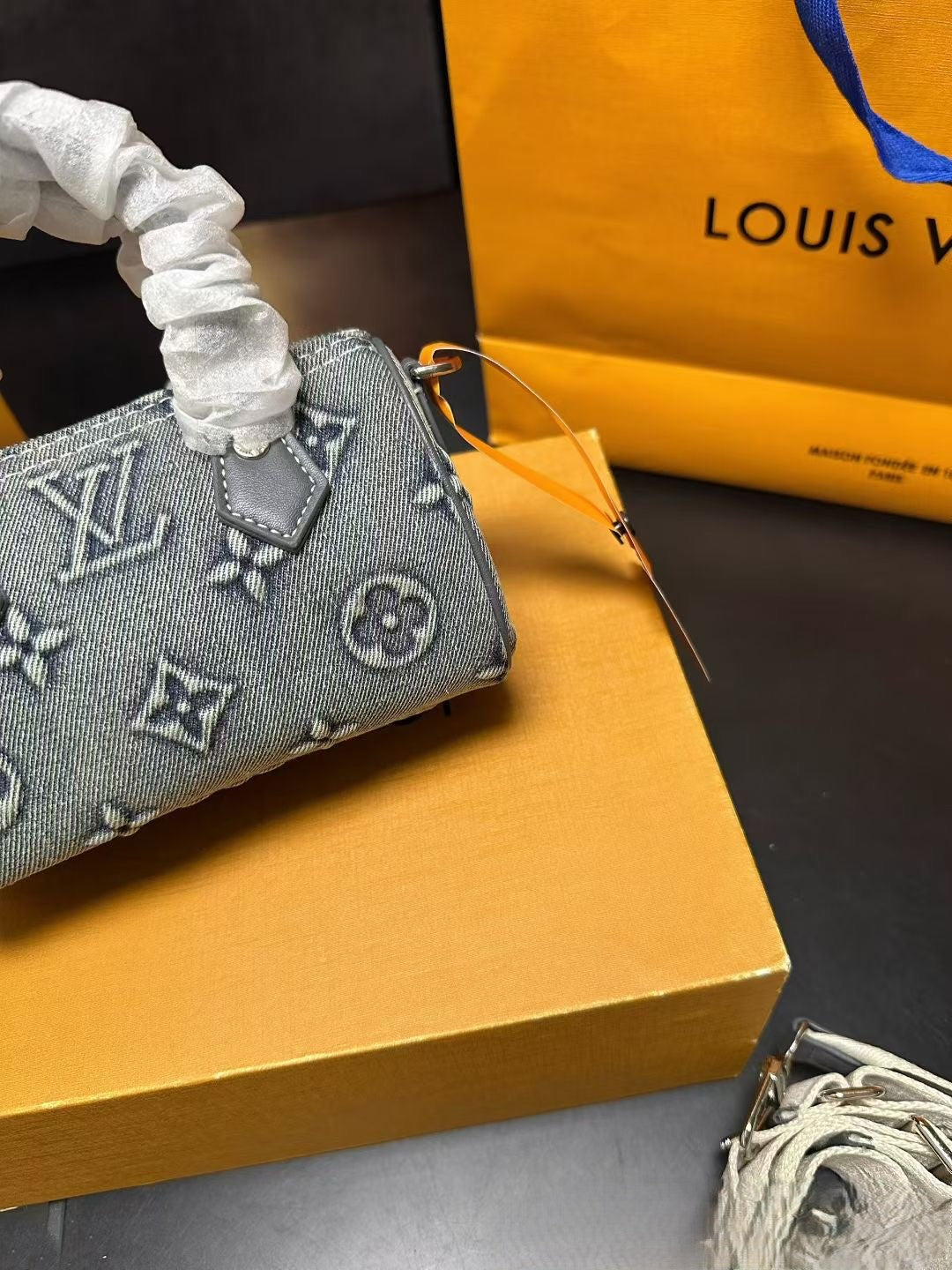 Louis Vuitton Pillow Bag – Gradient Gray Monogram with White Embossed Strap