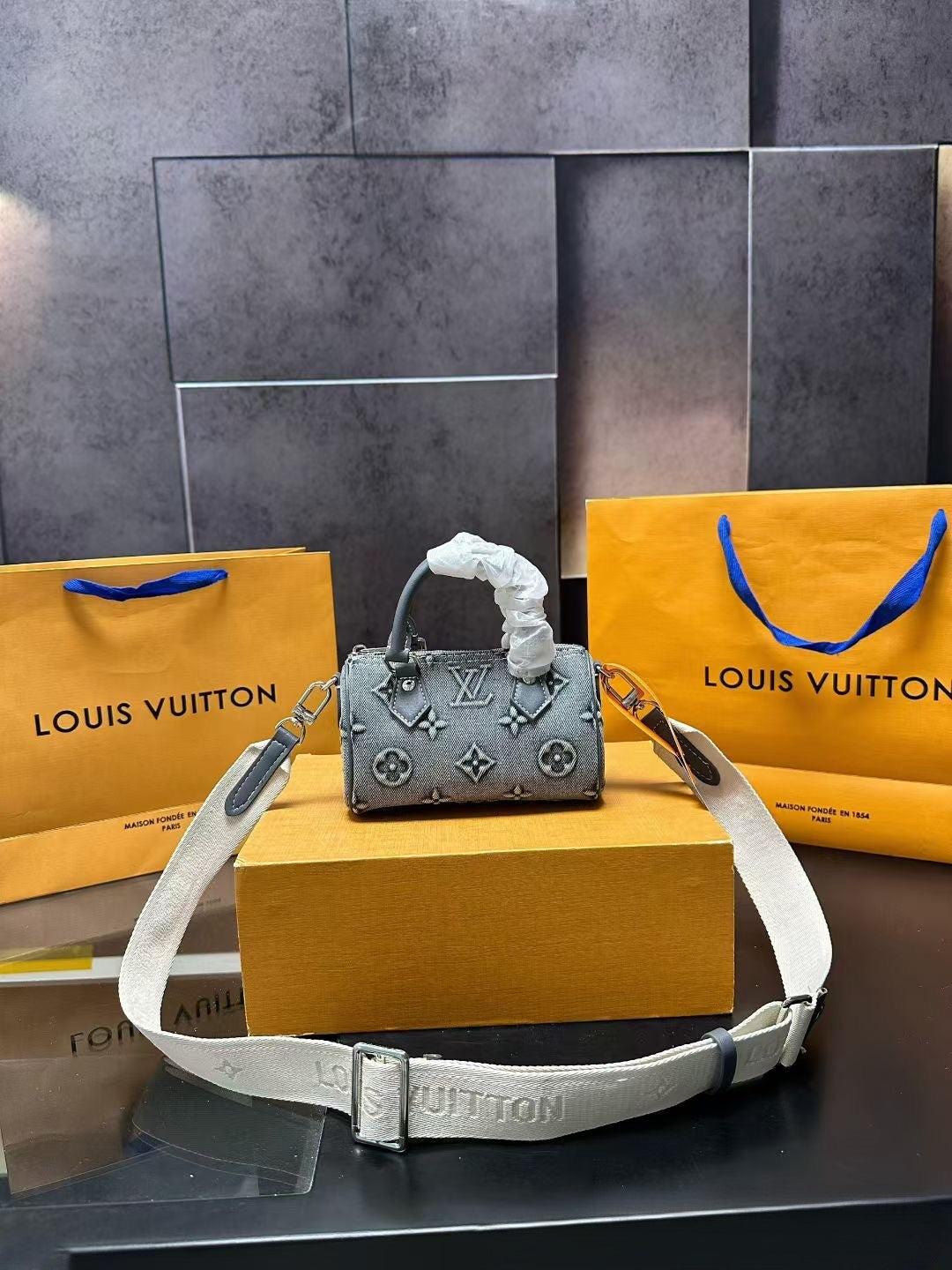 Louis Vuitton Pillow Bag – Gradient Gray Monogram with White Embossed Strap