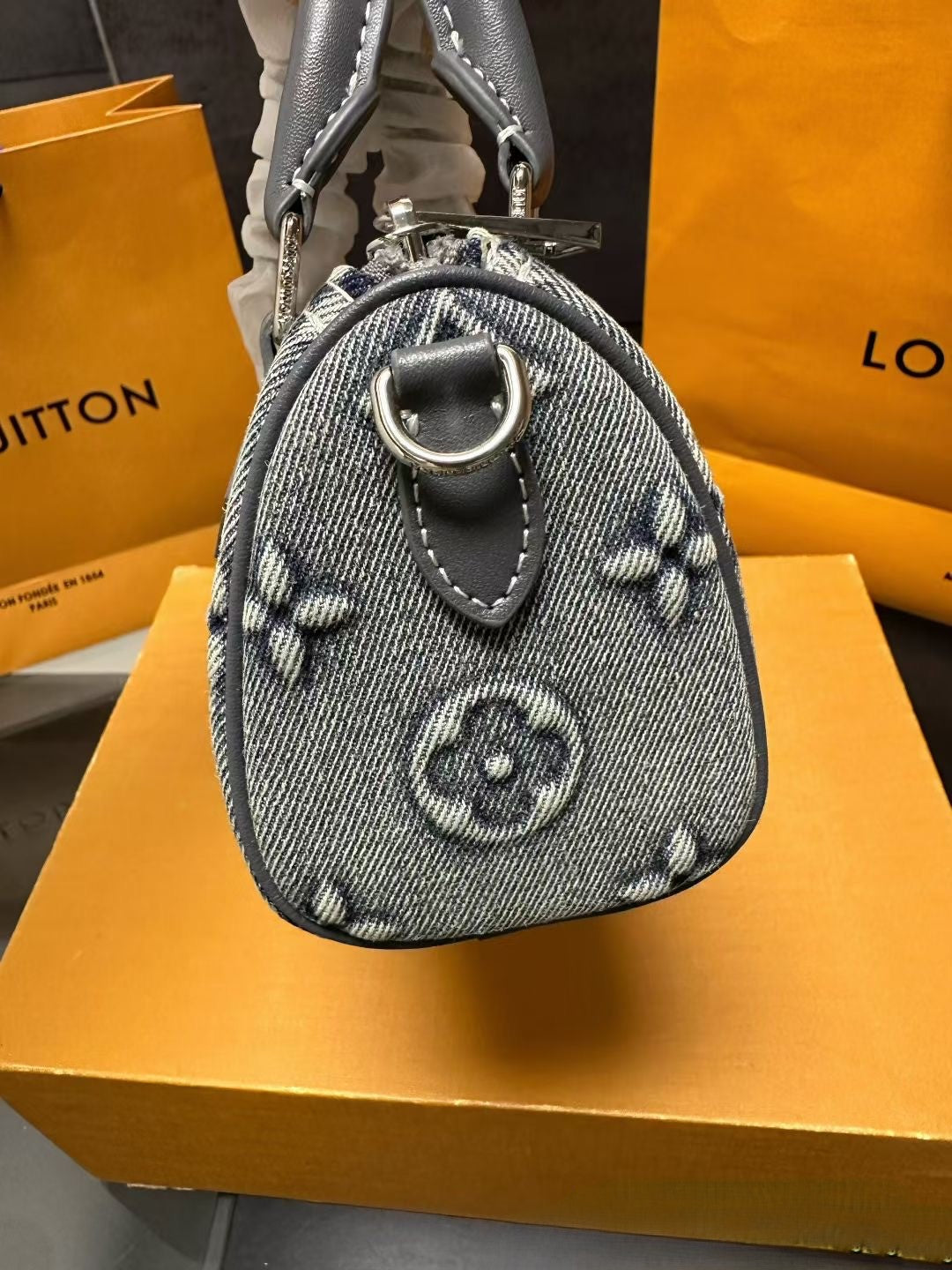 Louis Vuitton Pillow Bag – Gradient Gray Monogram with White Embossed Strap