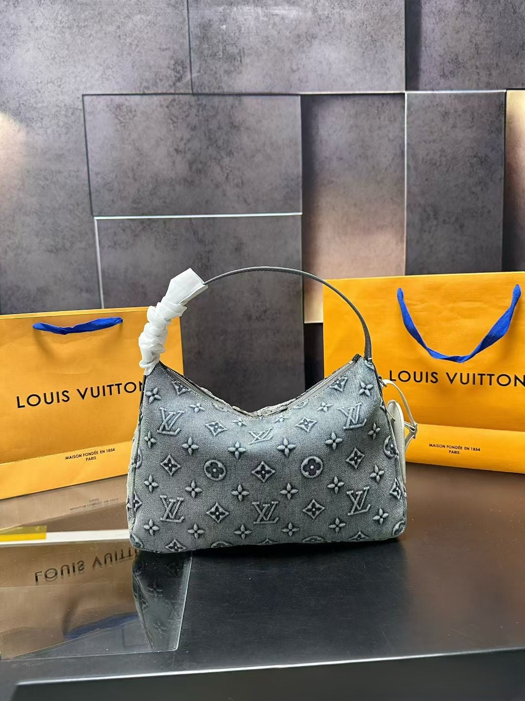 Louis Vuitton Underarm Bag – Grey Monogram Canvas with Silver Hardware